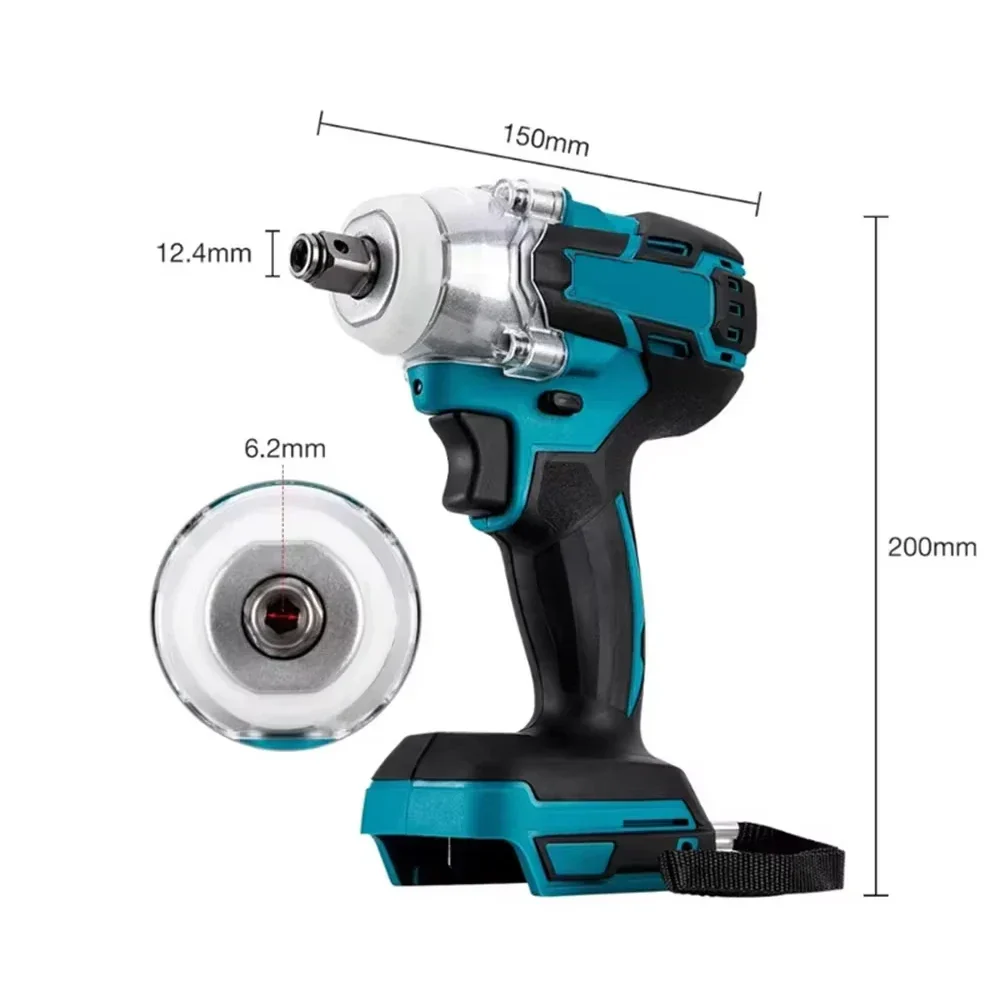 1/2'' Brushless Cordless Impact Wrench 520NM 18V Battery High Torque Tool - Image 2