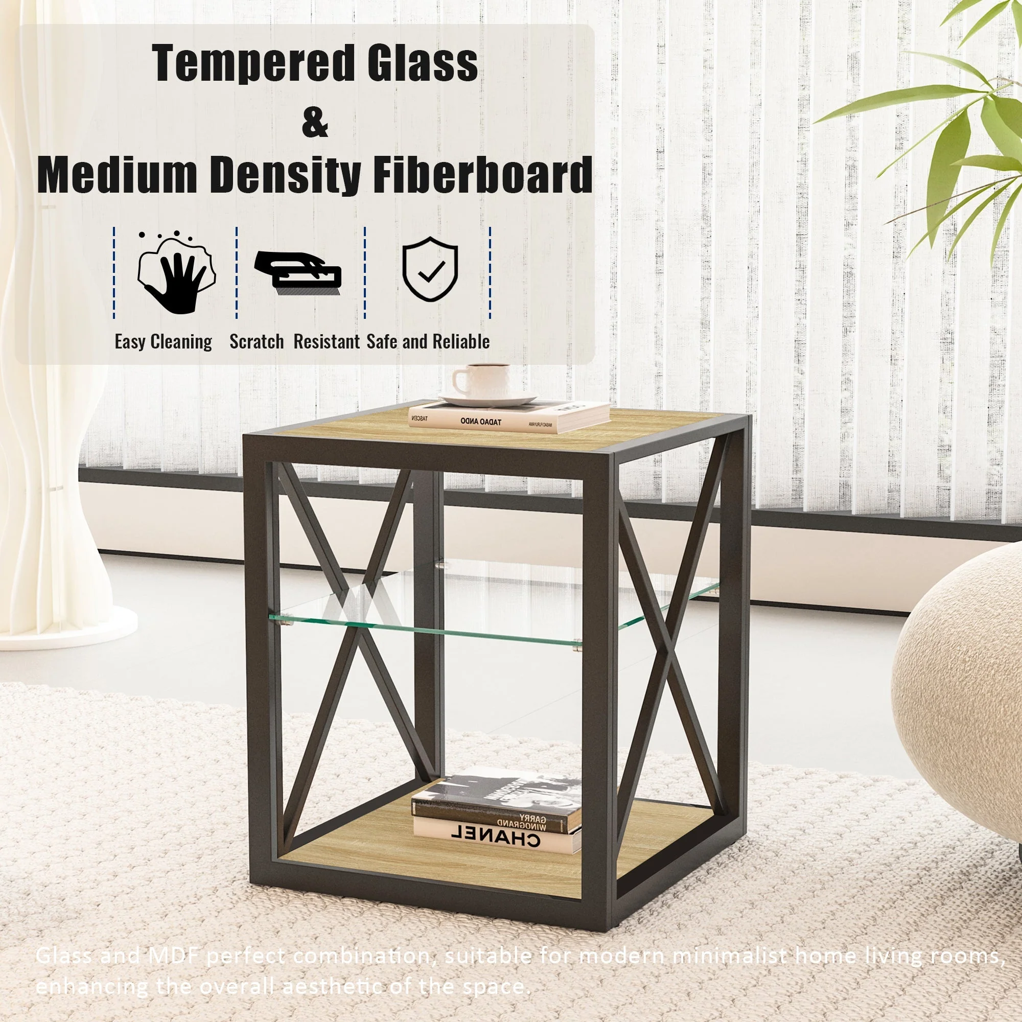 1 Piece Modern End Table Nightstand for Bedroom & Living Room - Image 8