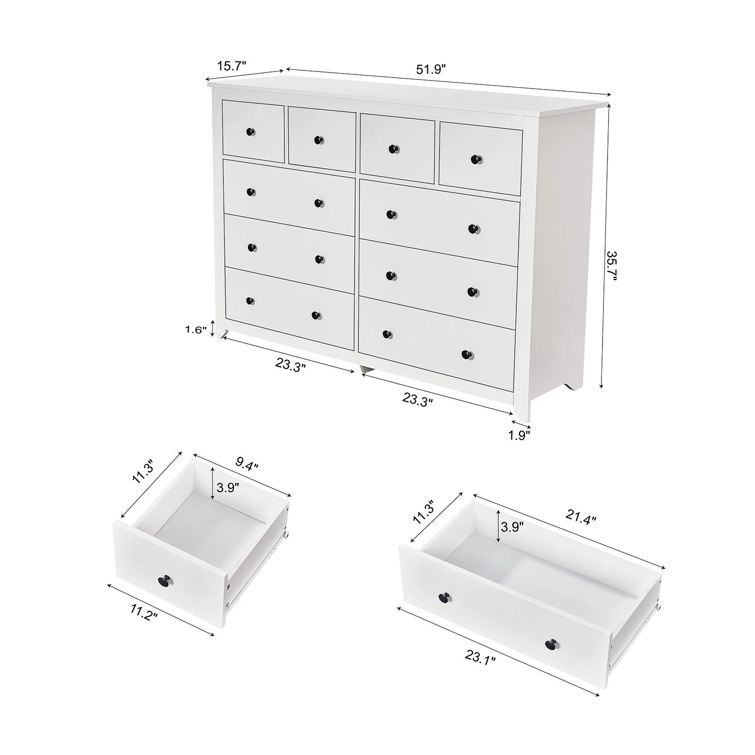 10 Drawer Dresser For Bedroom Ample Storage - Image 5