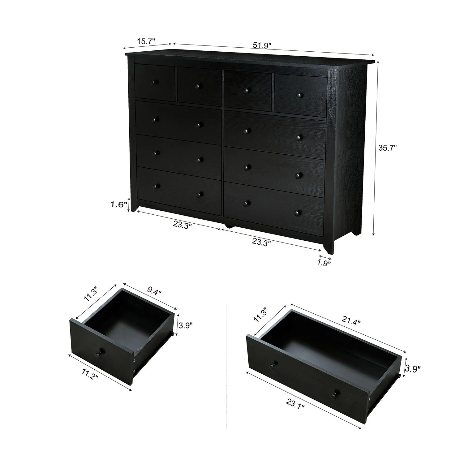 10 Drawer Dresser For Bedroom Ample Storage - Image 8