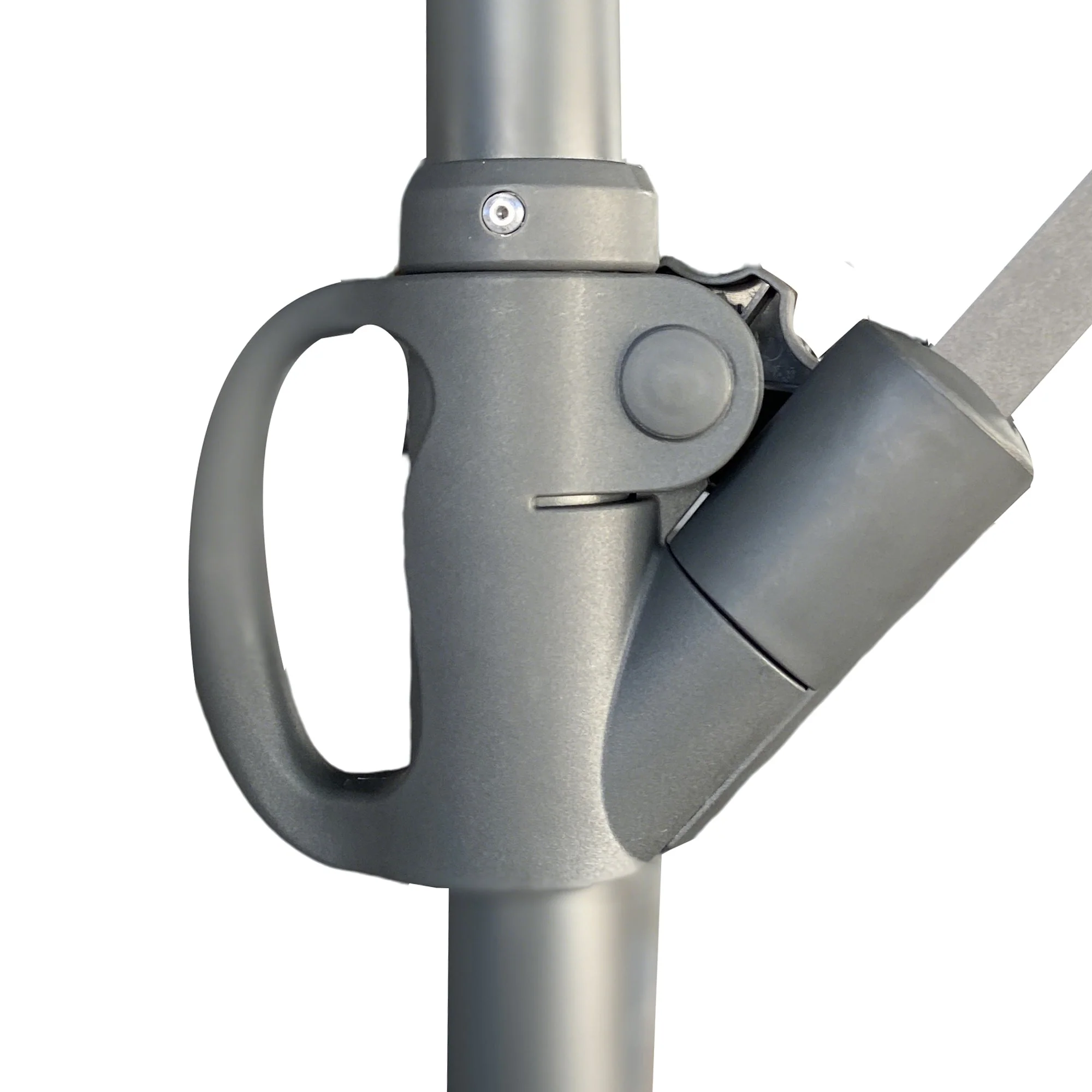 10 ft Offset Cantilever Patio Umbrella with Crank Gray - Image 6