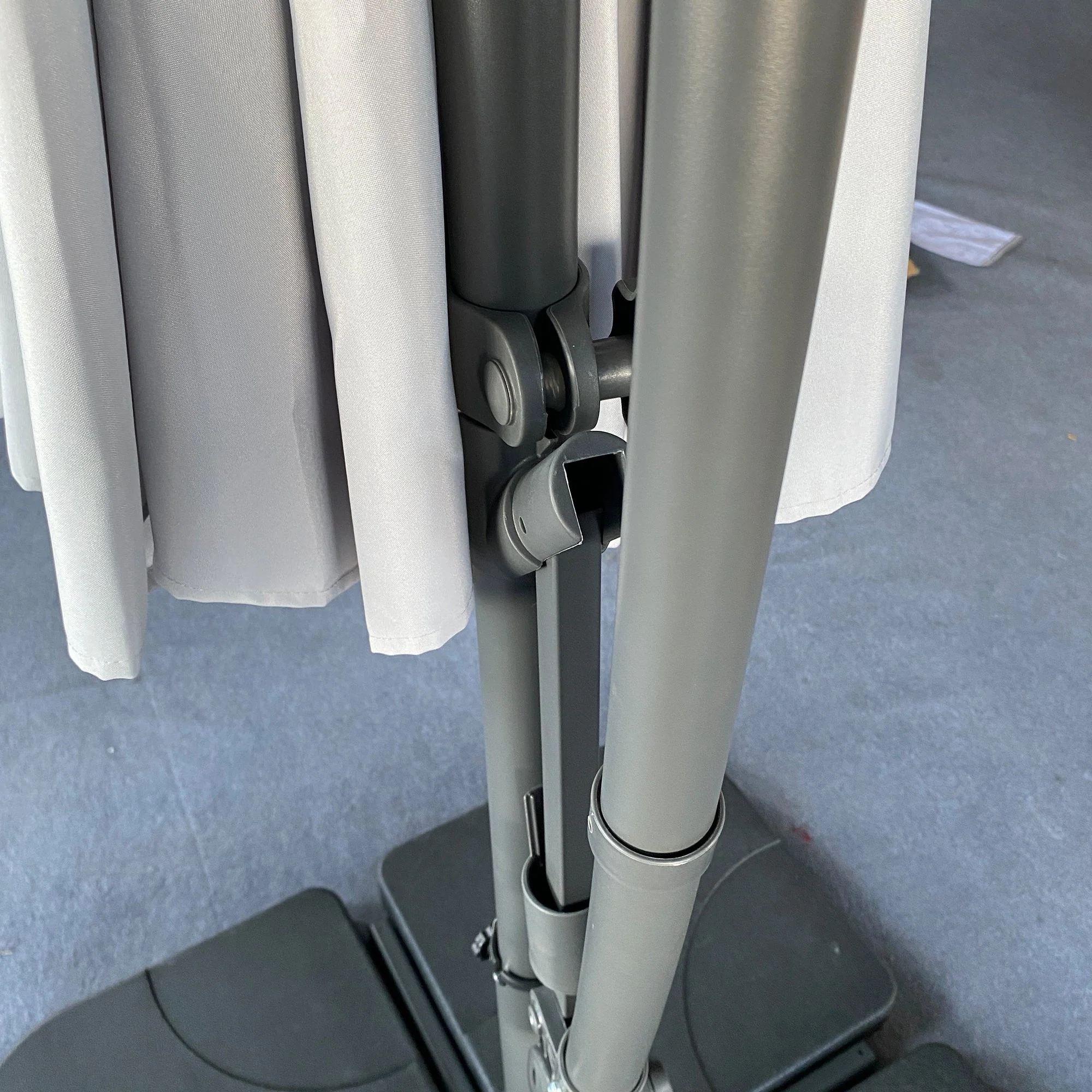 10 ft Offset Cantilever Patio Umbrella with Crank Gray - Image 8