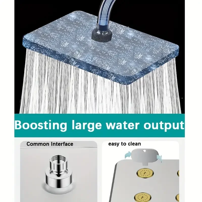 10" Large Overhead Shower Head Pressurized Anti-Block - Image 5