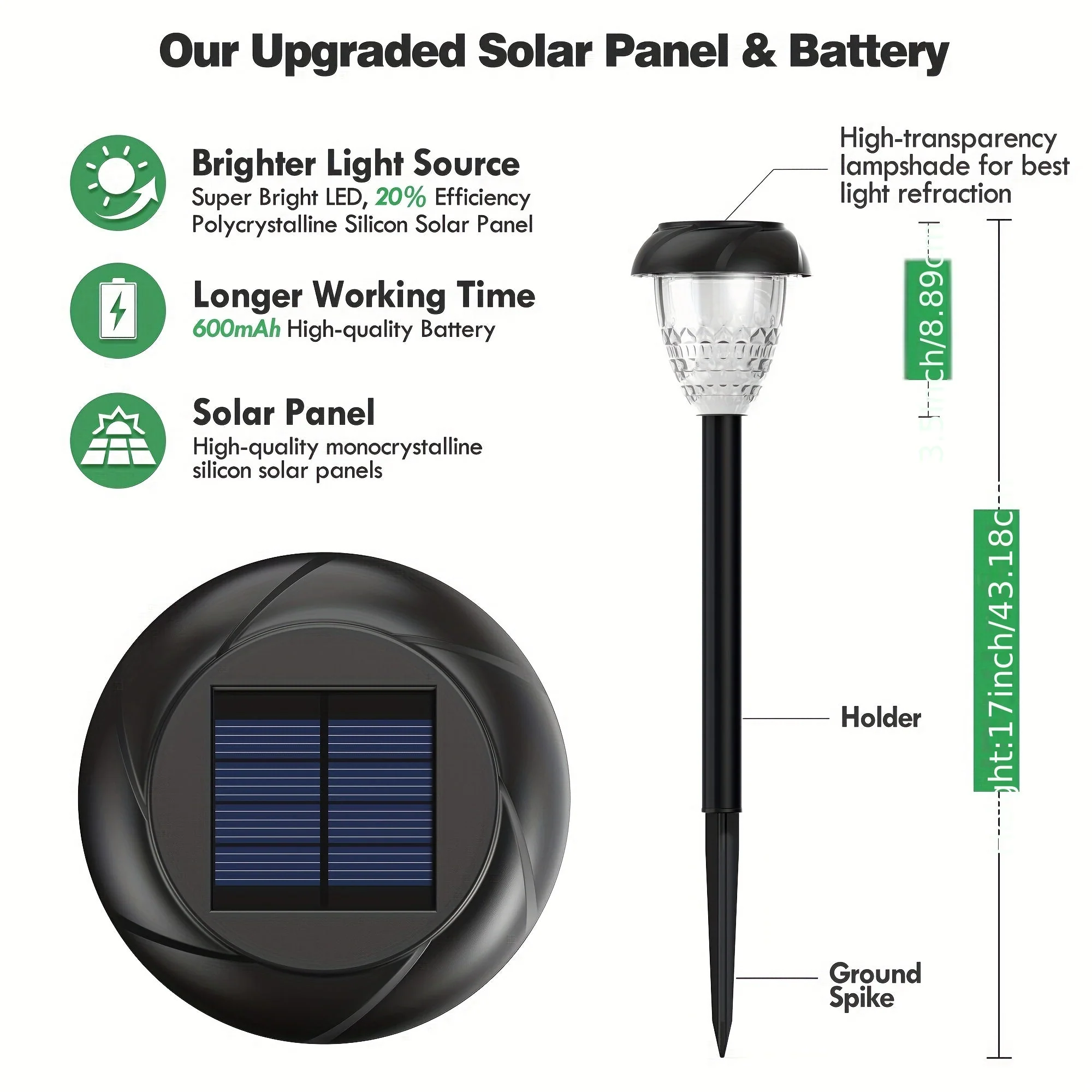 10-Pack Solar Pathway Lights – Bright White LED, Auto On/Off, Mandala Pattern Moktan Sabai - Image 5