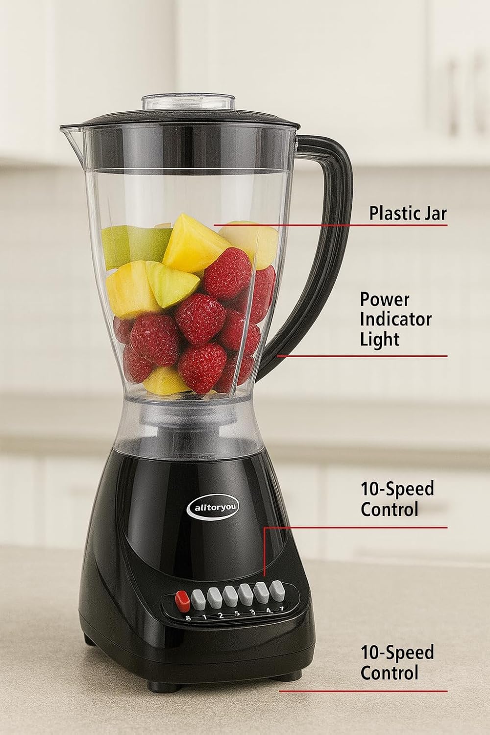 10 Speed Countertop Blender, Juicer & Smoothie Maker - Image 8