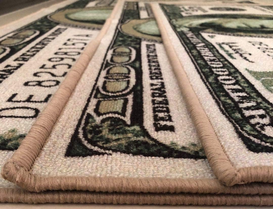 100 Dollar Bill Area Rug Mat 22 x 53 - Image 4