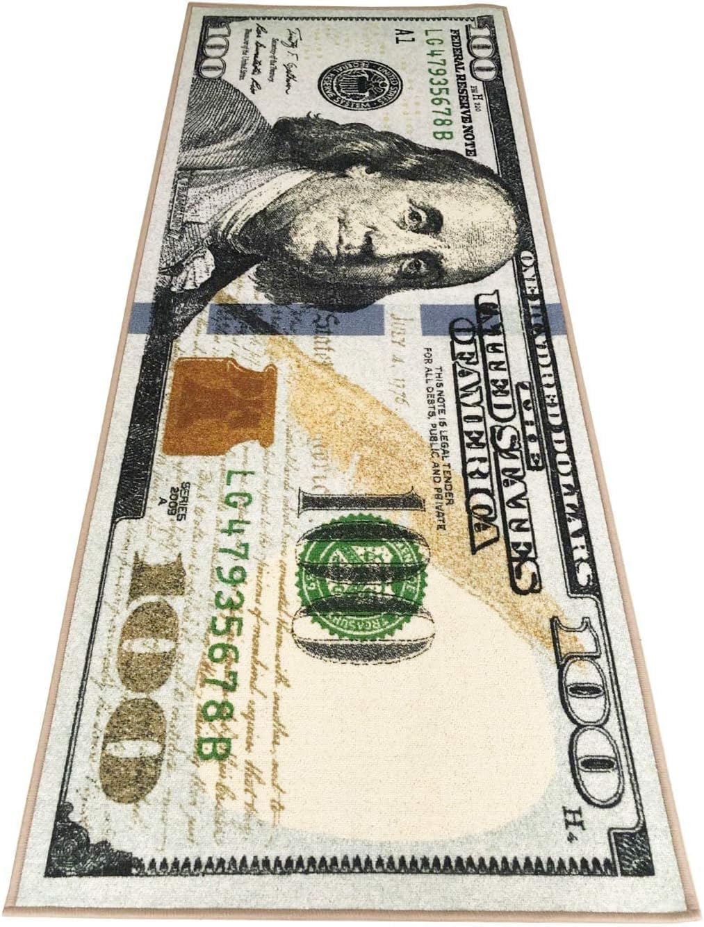 100 Dollar Bill Area Rug Mat 22 x 53 - Image 6