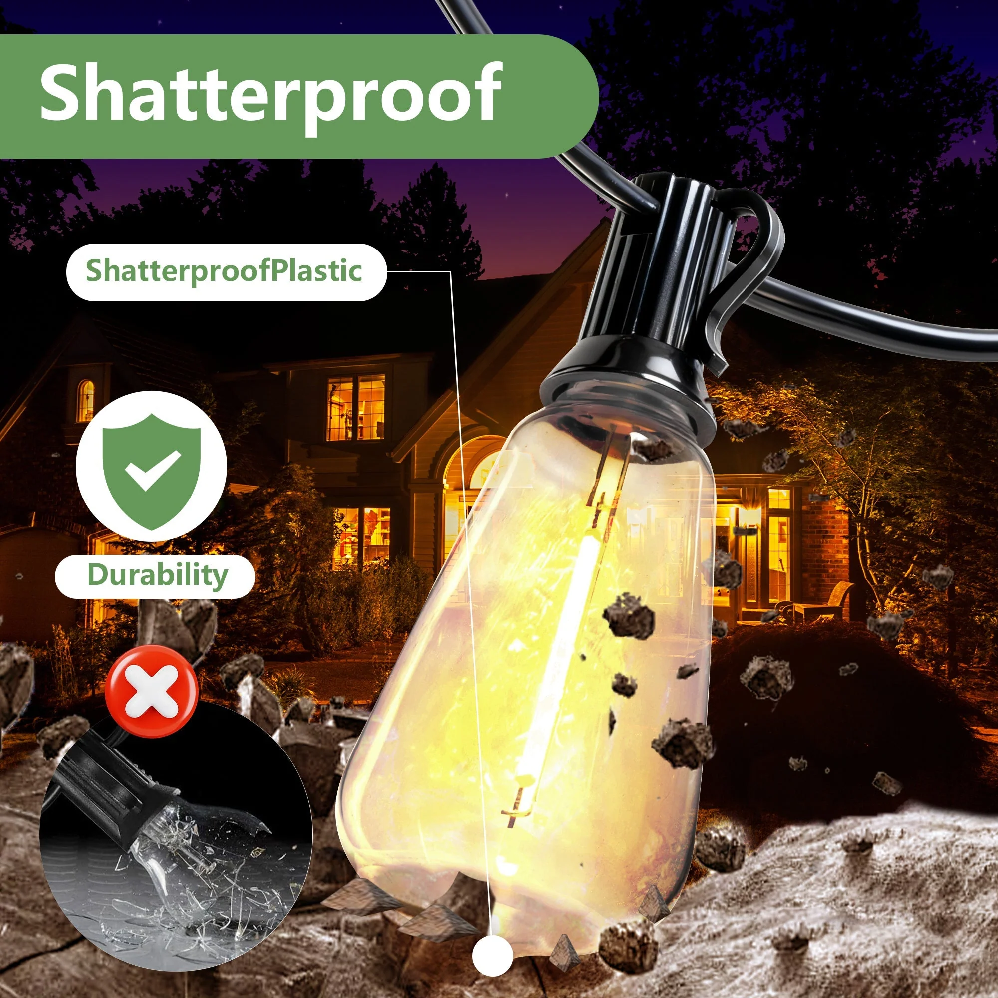 100 FT Solar String Lights Waterproof with Remote & USB Port - Image 4