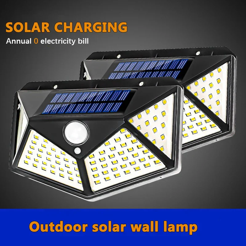 100 LED Solar Motion Sensor Light – Outdoor Waterproof Wall Lamp for Garden & Yard - Image 3