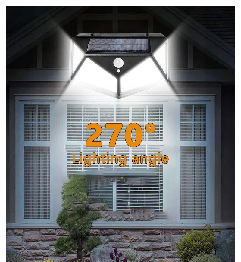 100 LED Solar Motion Sensor Light – Outdoor Waterproof Wall Lamp for Garden & Yard - Image 7