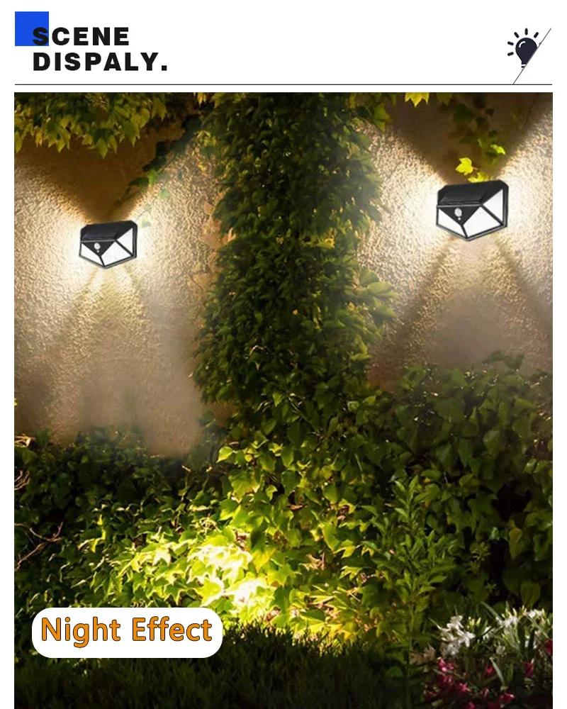 100 LED Solar Motion Sensor Light – Outdoor Waterproof Wall Lamp for Garden & Yard - Image 8