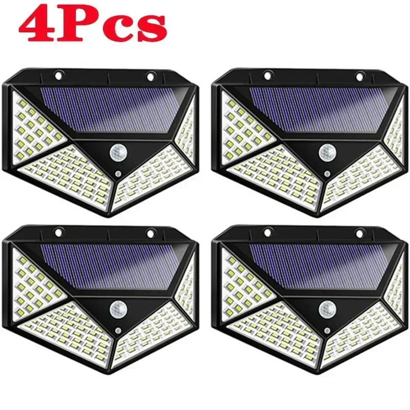 100 LED Solar Motion Sensor Wall Lights Outdoor Waterproof Garden Street Lamp - Image 11