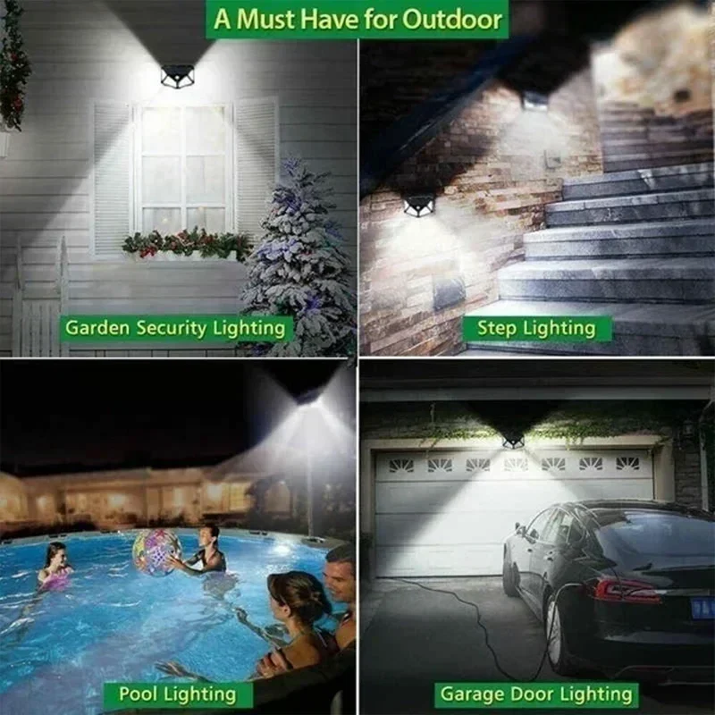100 LED Solar Motion Sensor Wall Lights Outdoor Waterproof Garden Street Lamp - Image 2