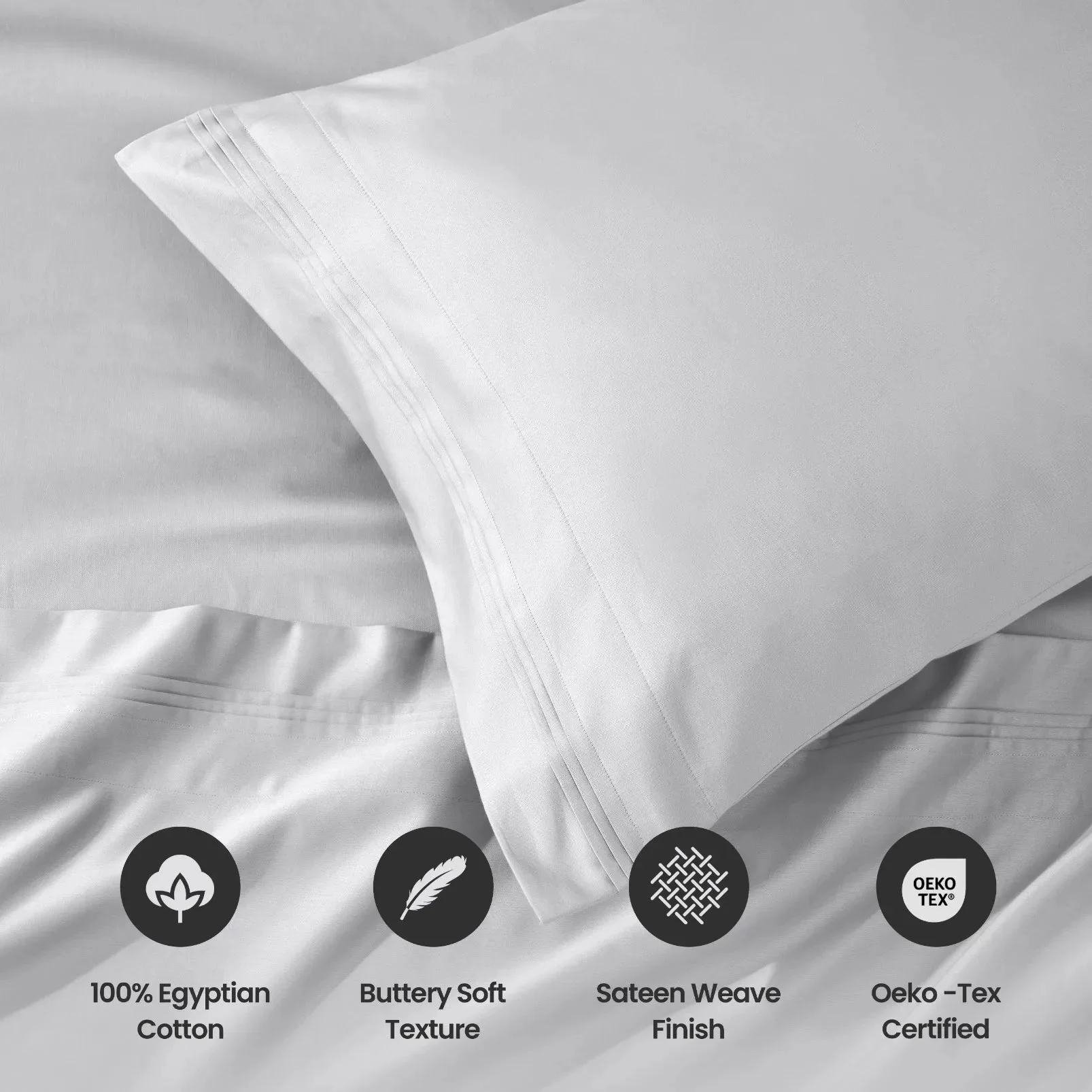 1000 Thread Count Egyptian Cotton Sateen Extra-Deep Sheet Set - Image 21