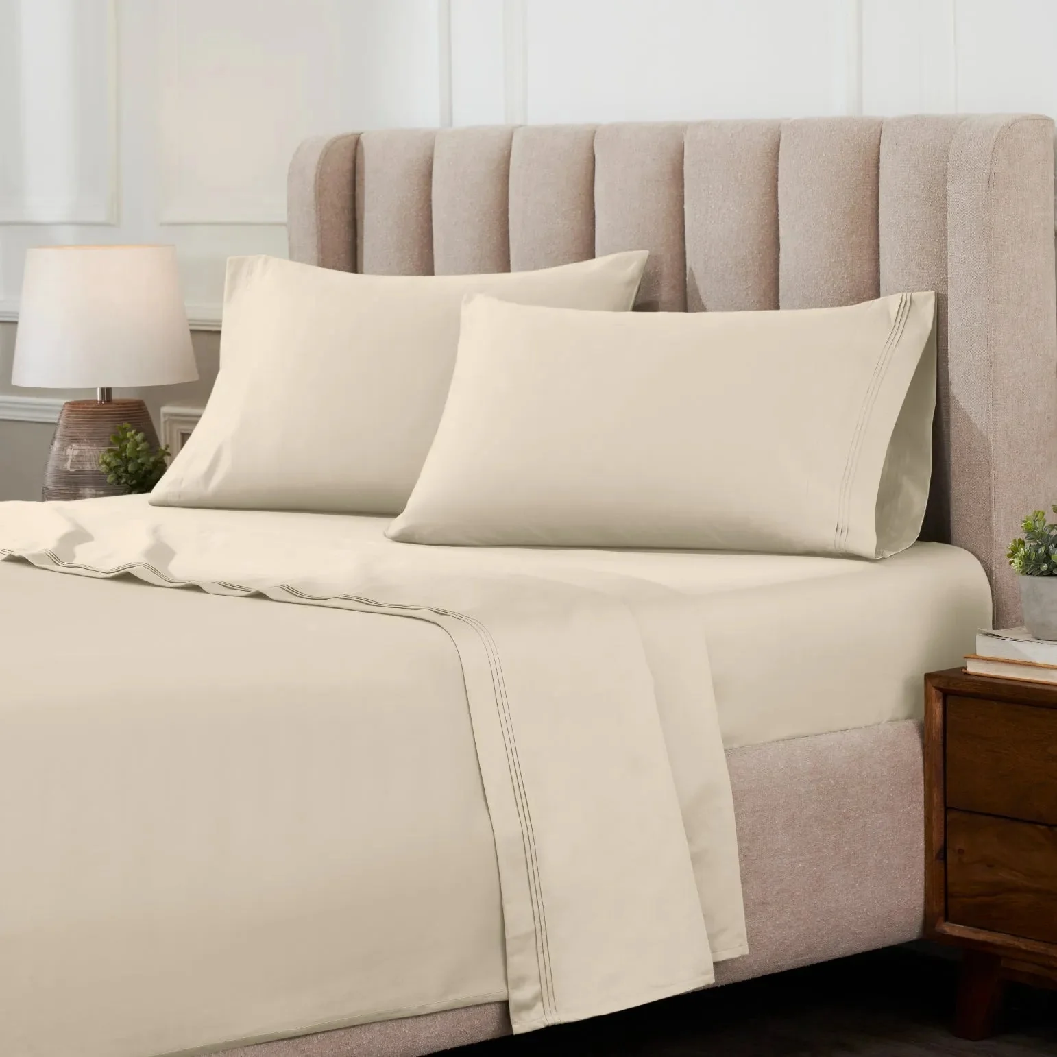 1000 Thread Count Egyptian Cotton Sateen Extra-Deep Sheet Set - Image 3