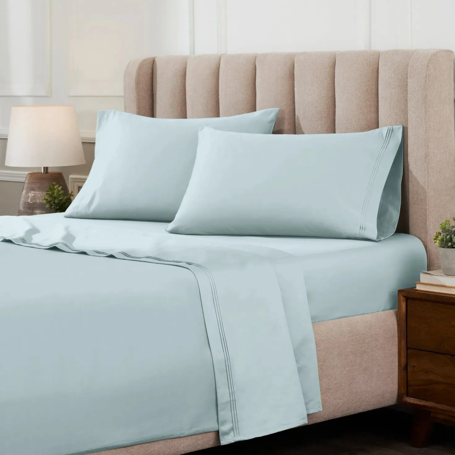 1000 Thread Count Egyptian Cotton Sateen Extra-Deep Sheet Set - Image 4