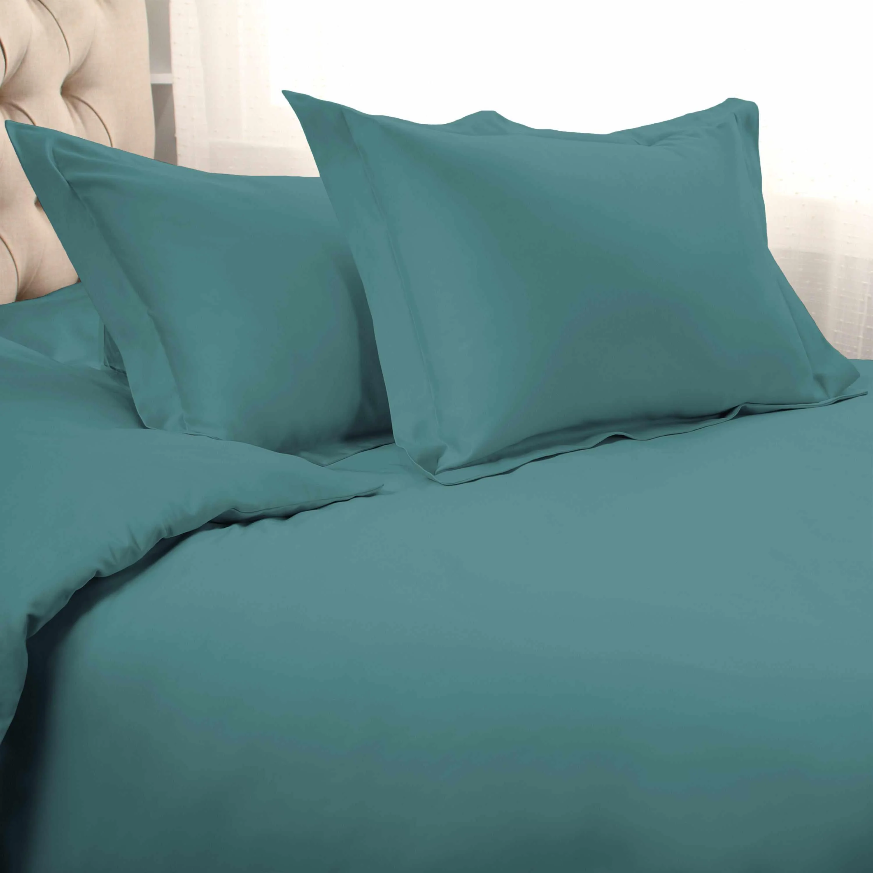 1000 Thread Count Egyptian Cotton Solid Duvet Cover Set - Image 12