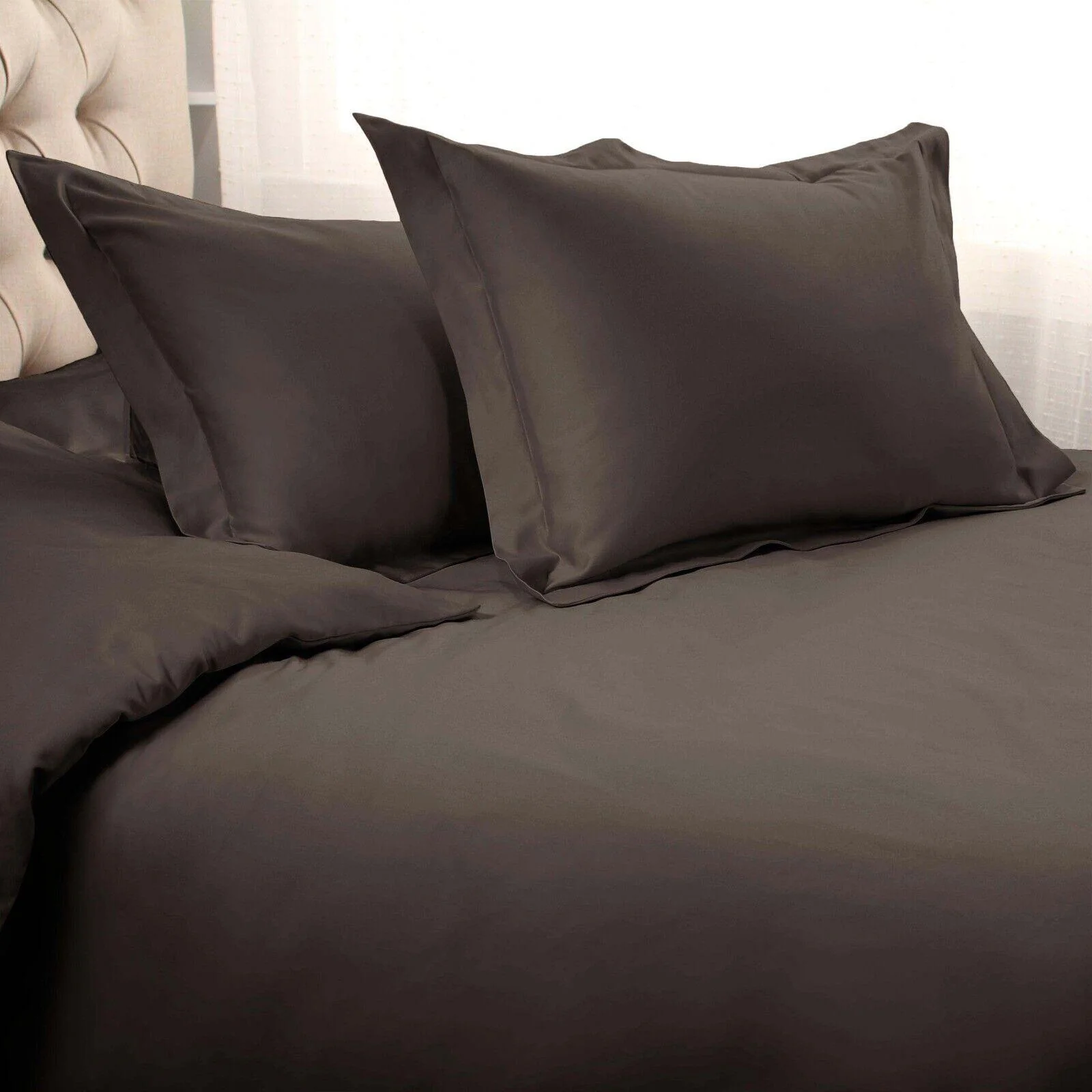 1000 Thread Count Egyptian Cotton Solid Duvet Cover Set - Image 13