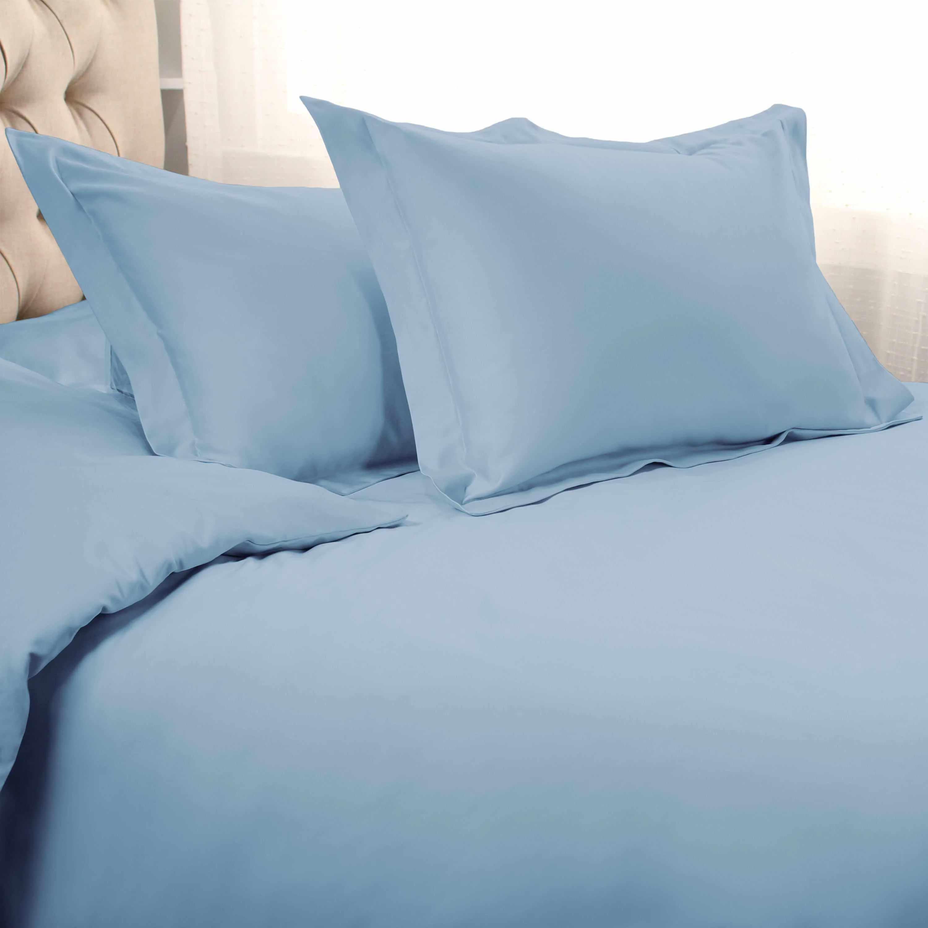 1000 Thread Count Egyptian Cotton Solid Duvet Cover Set - Image 15