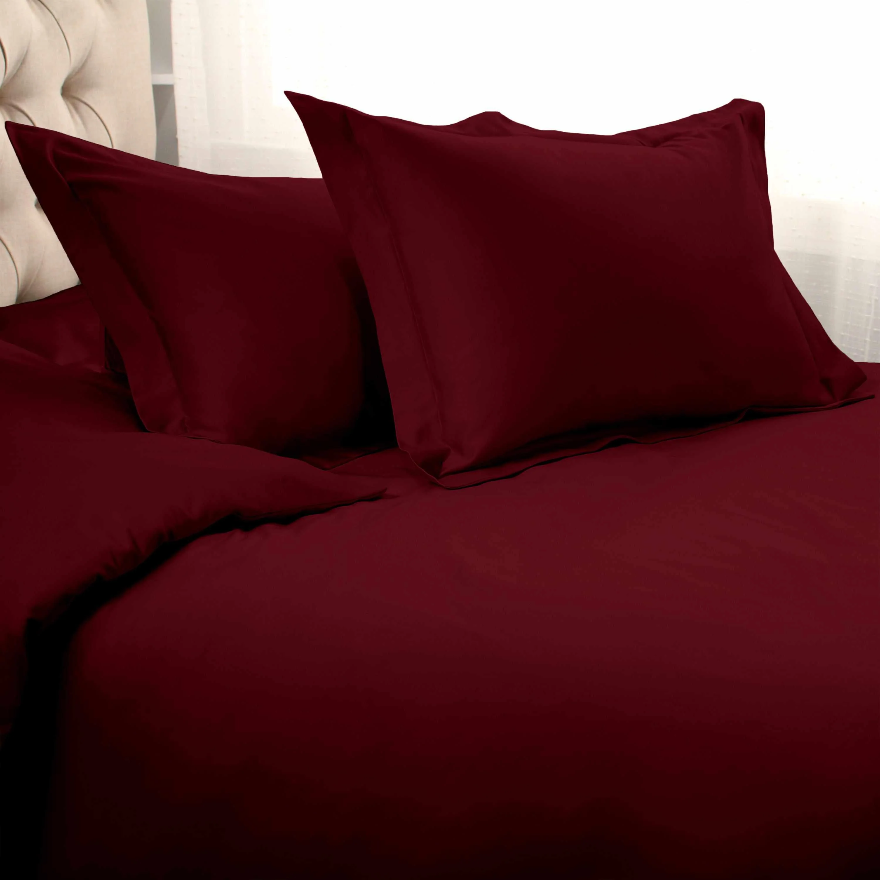 1000 Thread Count Egyptian Cotton Solid Duvet Cover Set - Image 16