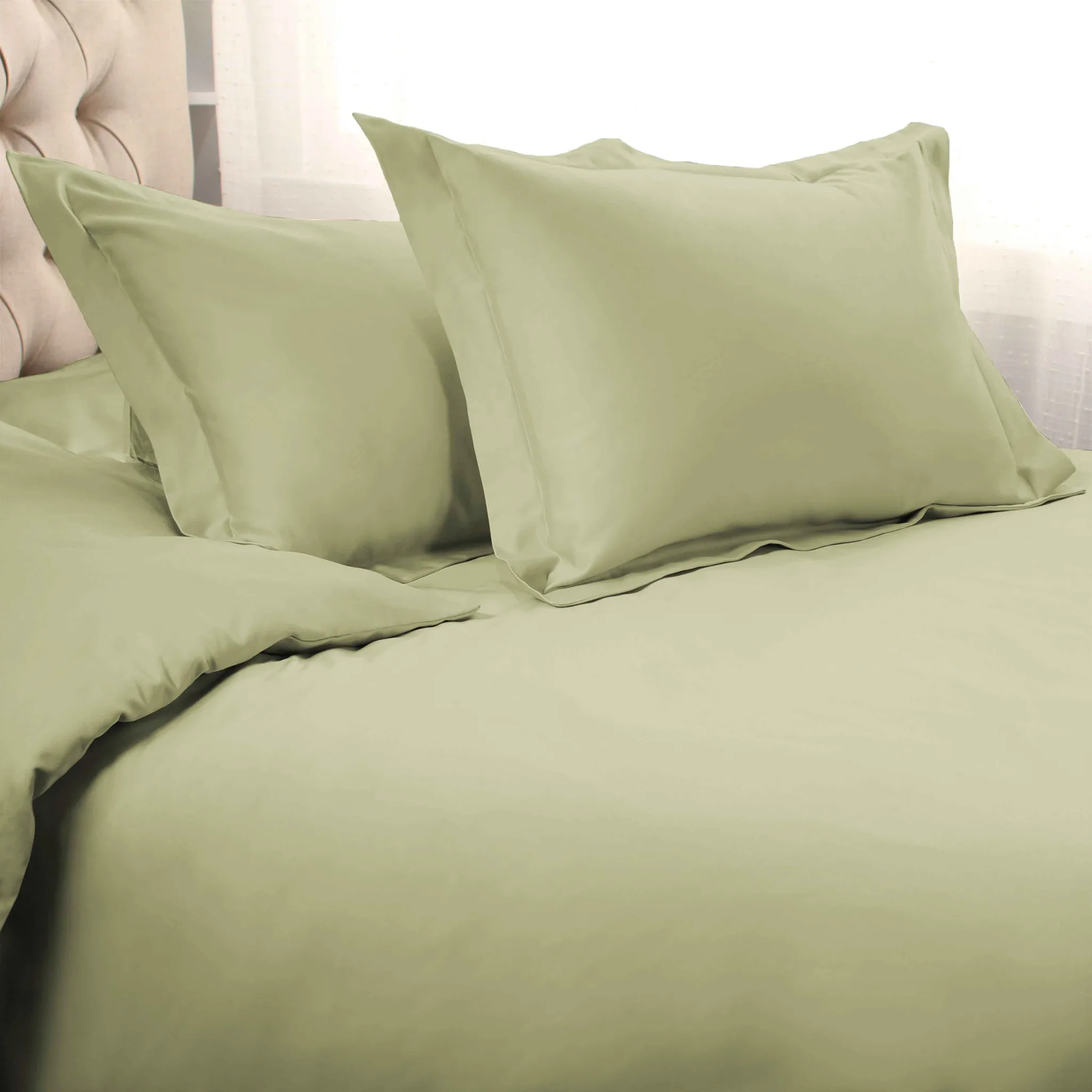 1000 Thread Count Egyptian Cotton Solid Duvet Cover Set - Image 4
