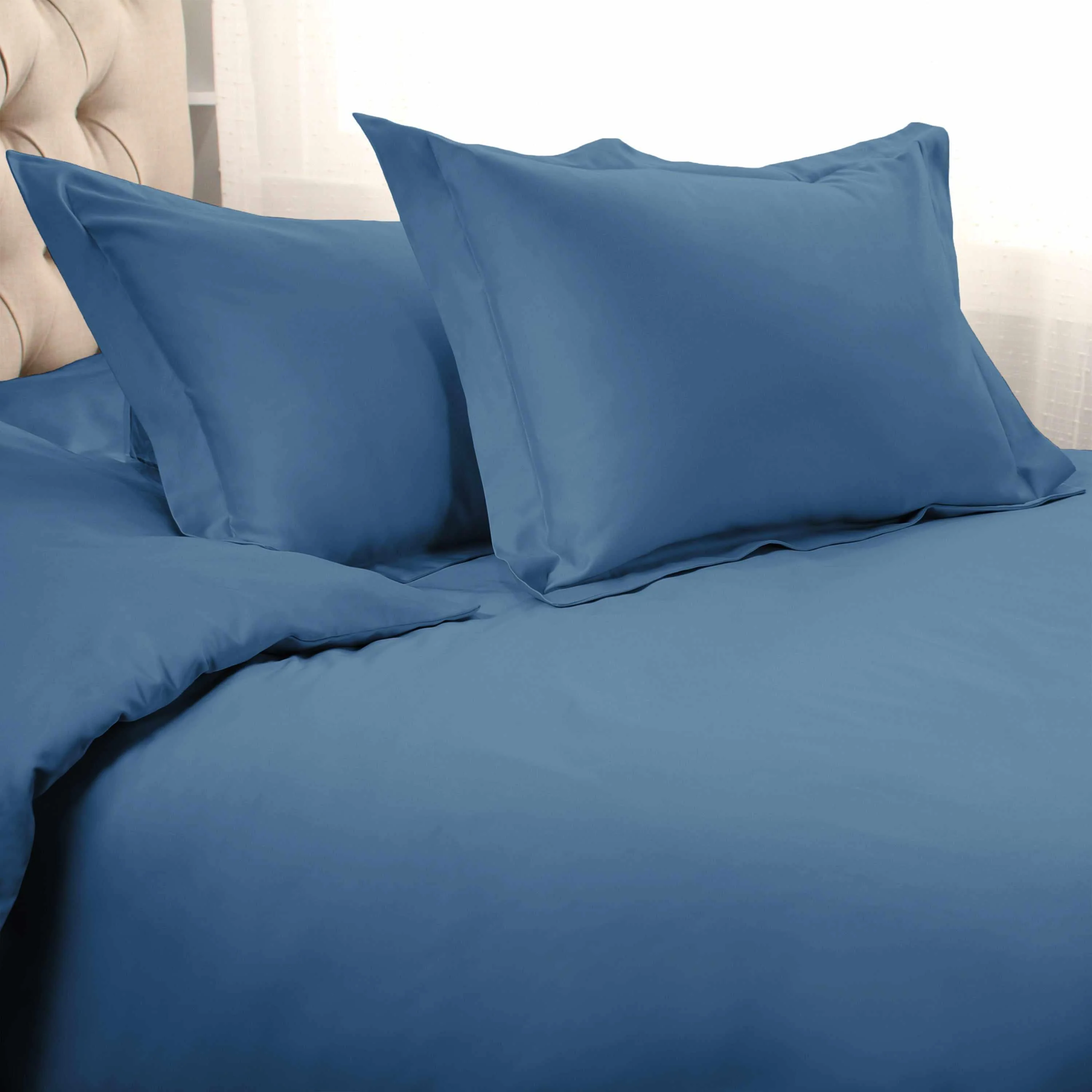 1000 Thread Count Egyptian Cotton Solid Duvet Cover Set - Image 5
