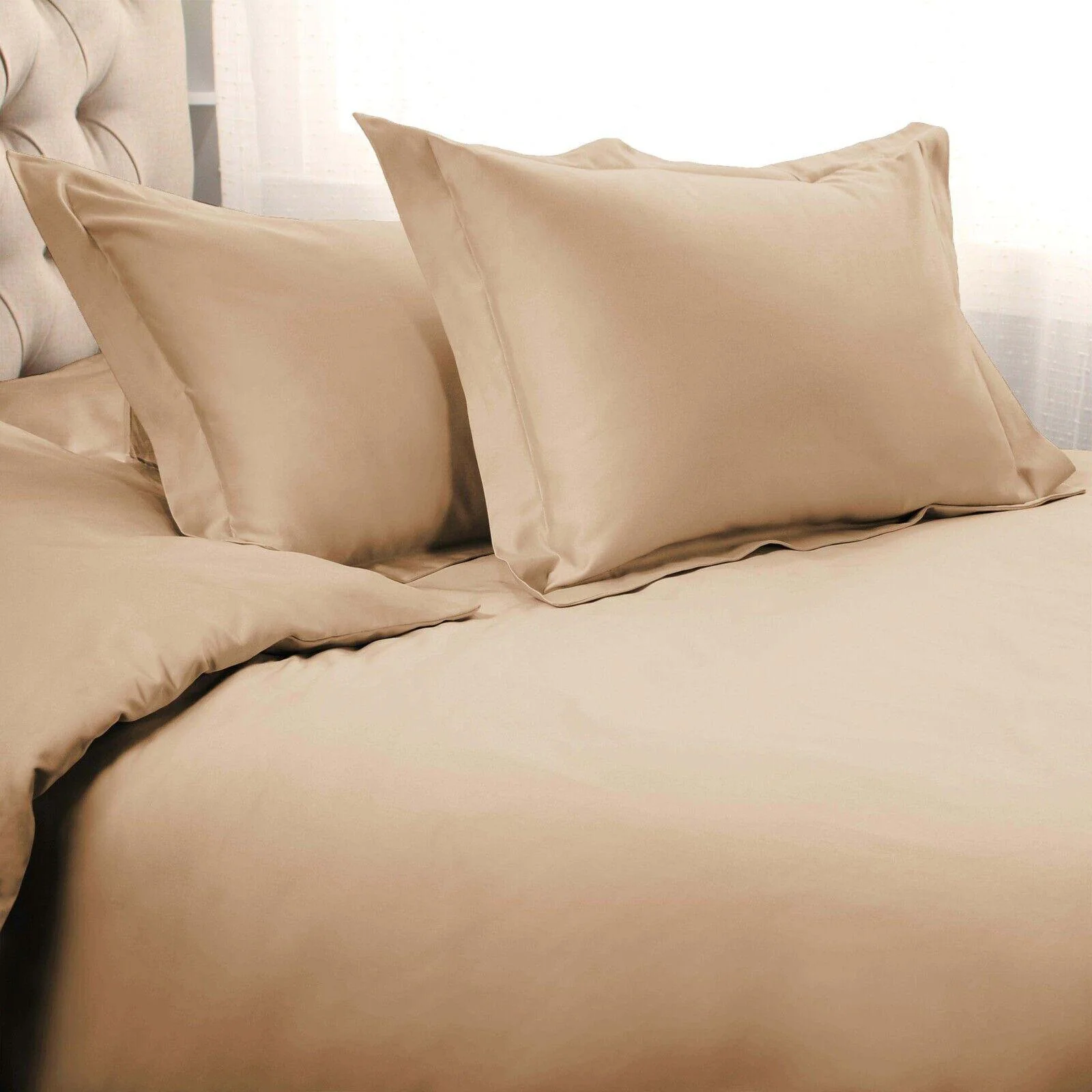 1000 Thread Count Egyptian Cotton Solid Duvet Cover Set - Image 7