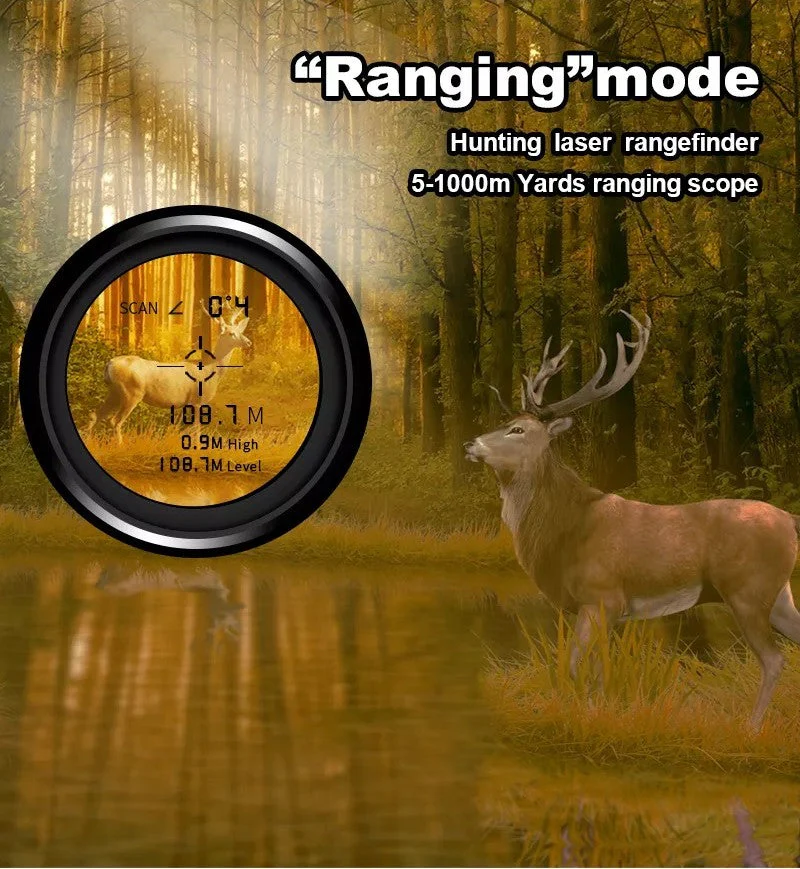 1000 Yard Laser Rangefinder Hunting Golf Range Finder 6.5X Rechargeable - Image 8