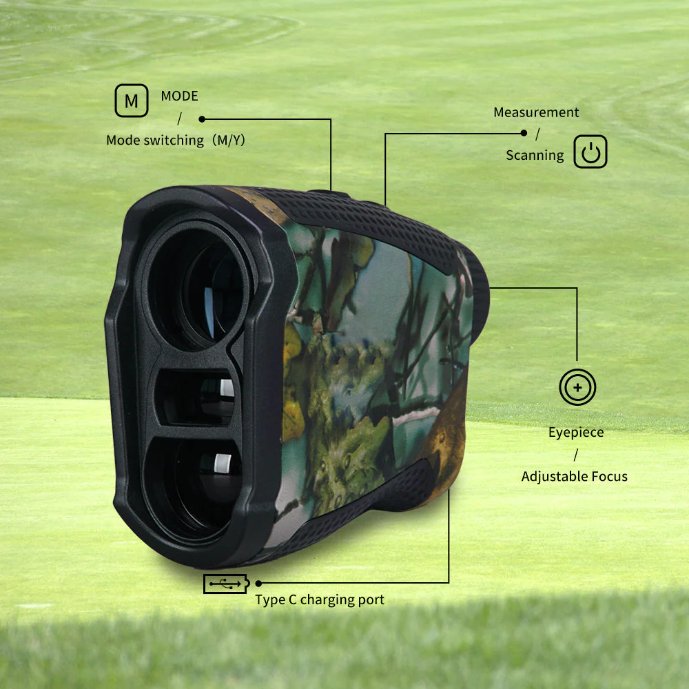 1000 Yard Laser Rangefinder Hunting Golf Range Finder 6.5X Rechargeable - Image 9