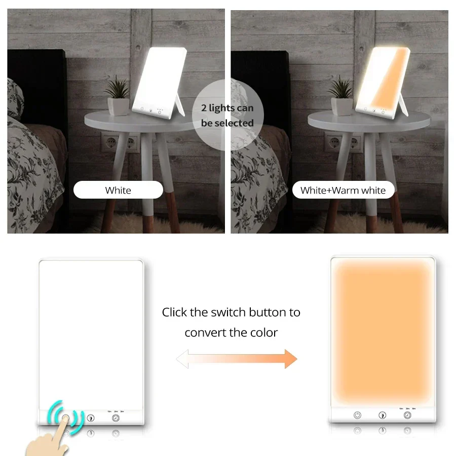 10000 Lux SAD Light Daylight Therapy Lamp Touch Dimmable UV-Free Happy Mood Light - Image 4