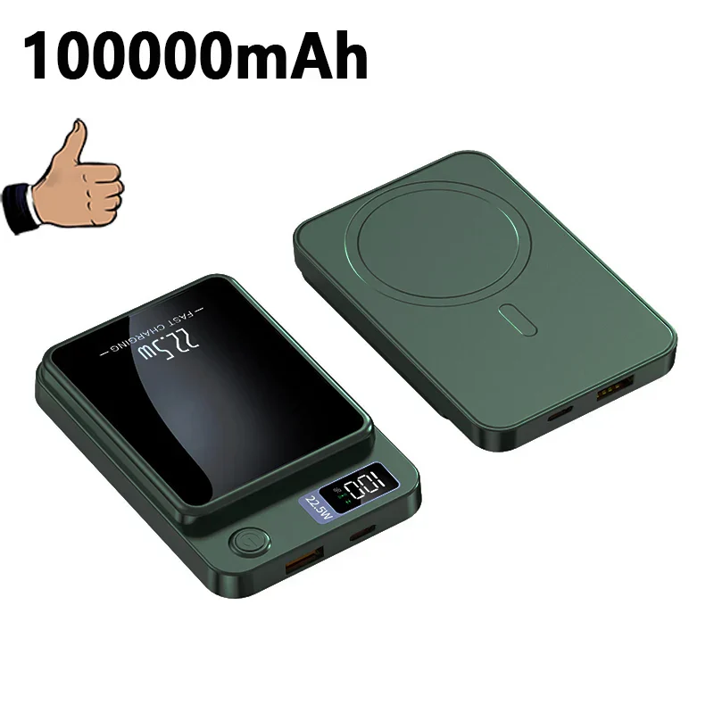 100000mAh Magnetic Wireless Power Bank 22.5W Fast Charging for iPhone & Samsung - Image 12