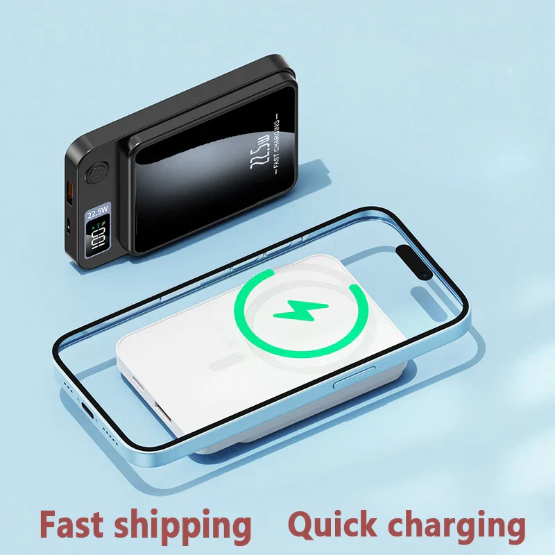 100000mAh Magnetic Wireless Power Bank 22.5W Fast Charging for iPhone & Samsung - Image 3