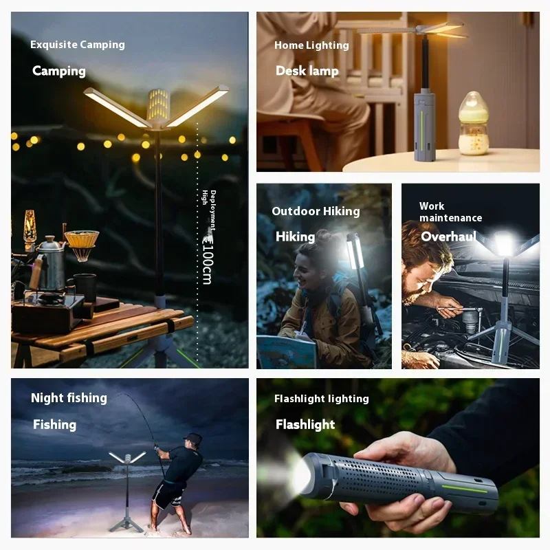 1000LM Rechargeable Camping Lantern Retractable Work Light Hiking Emergency - Image 5