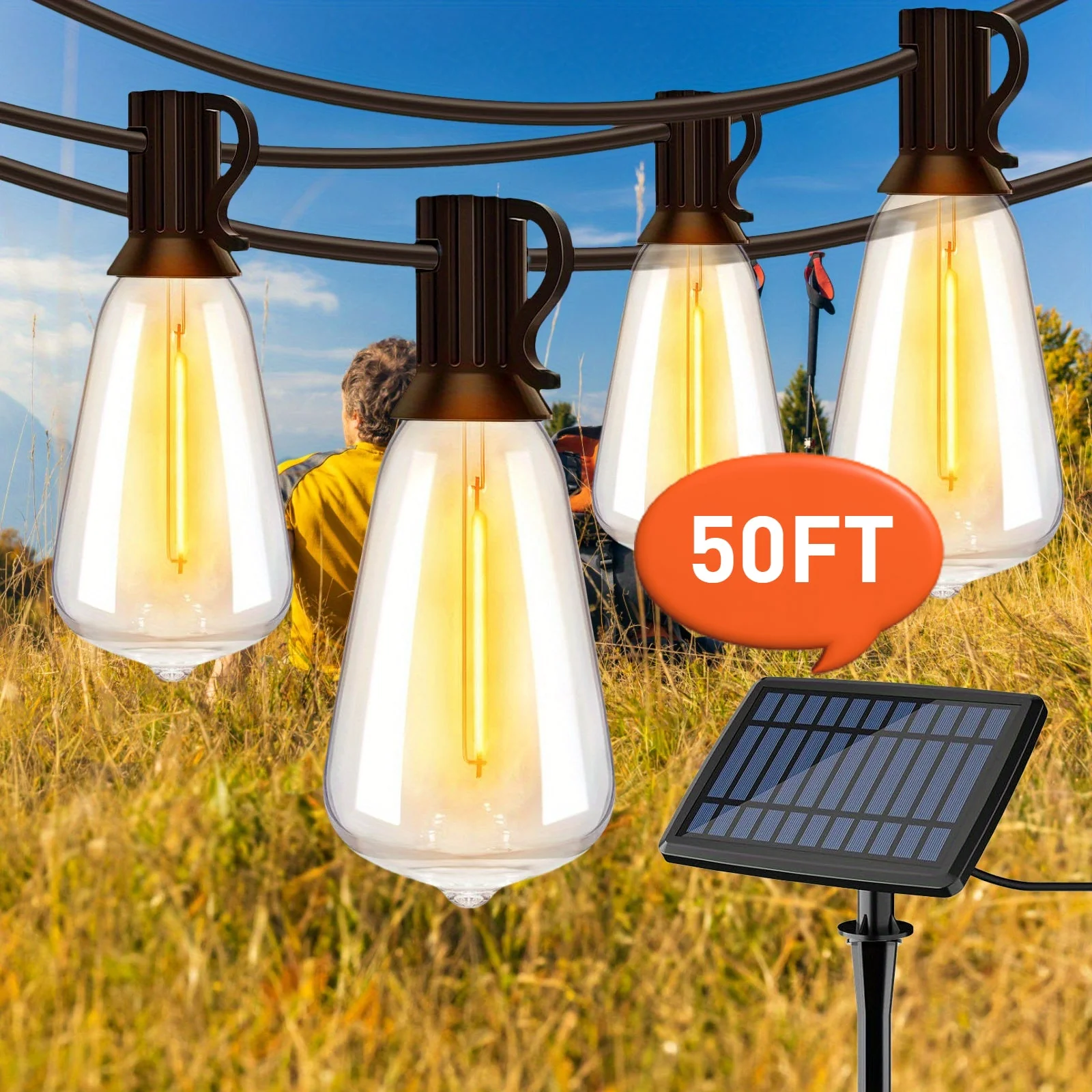 100FT Solar String Lights Outdoor – Waterproof LED Globe Lights for Patio & Garden - Image 12