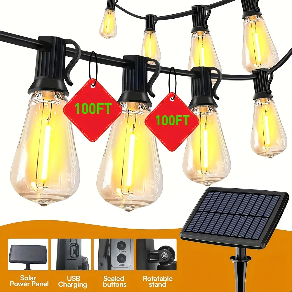 100FT Solar String Lights Outdoor – Waterproof LED Globe Lights for Patio & Garden - Image 13