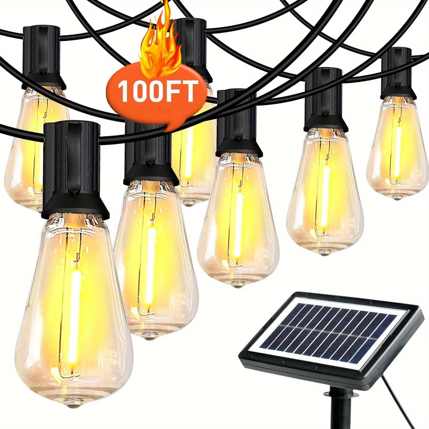 100FT Solar String Lights Outdoor – Waterproof LED Globe Lights for Patio & Garden - Image 2