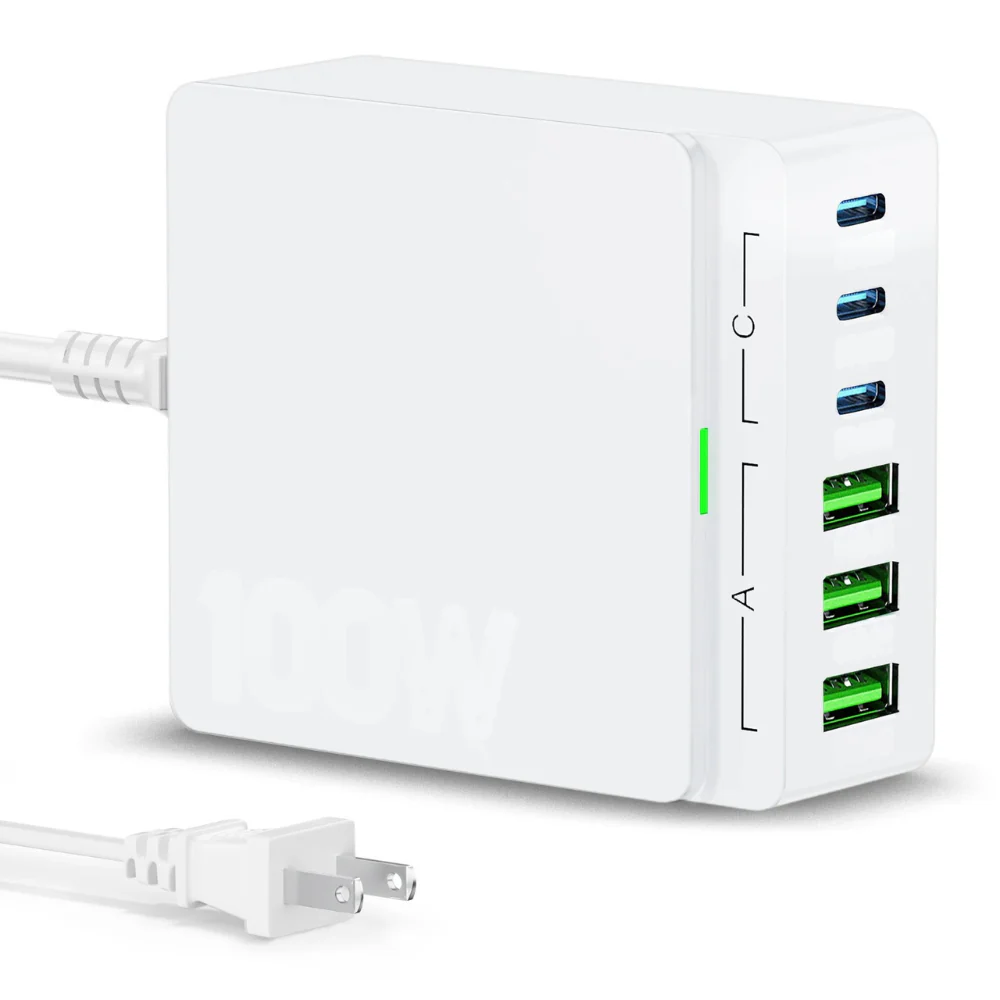 100W GaN Charger 6 Port USB C PD 3.0 Fast Charging Hub for Laptop Phone - Image 7