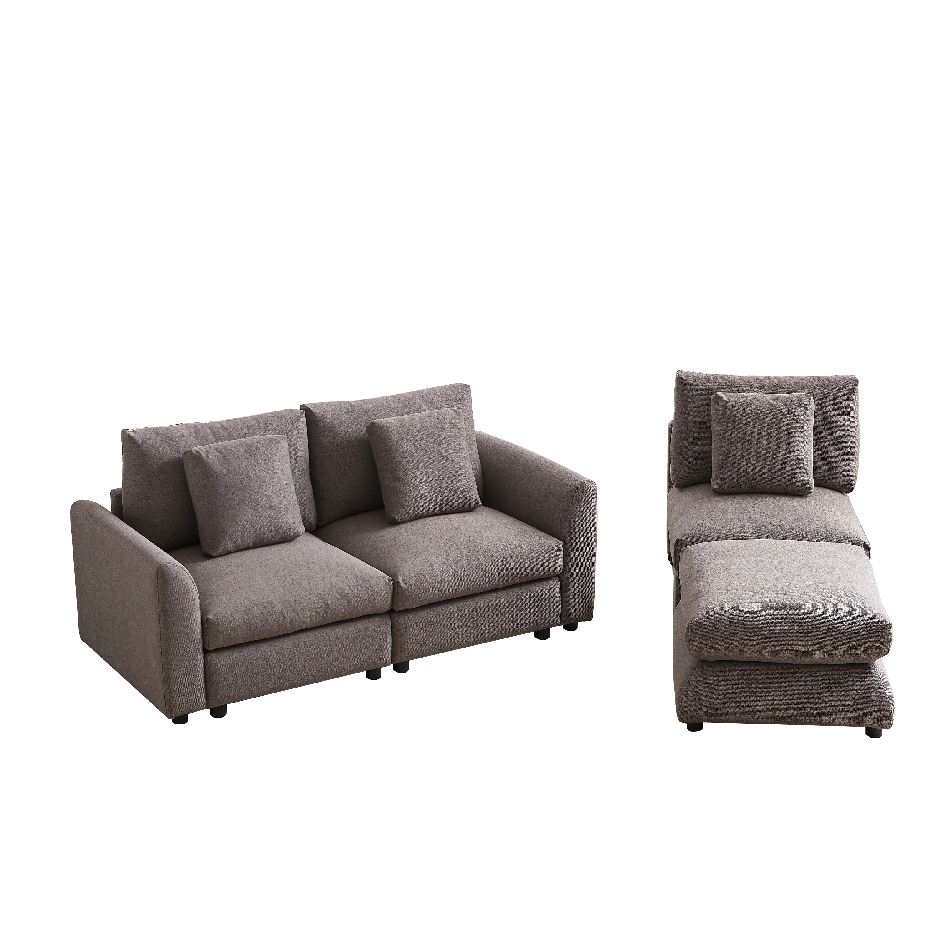 102.2 Inch Combination Modular Sofa with Ottoman Grey - Image 16