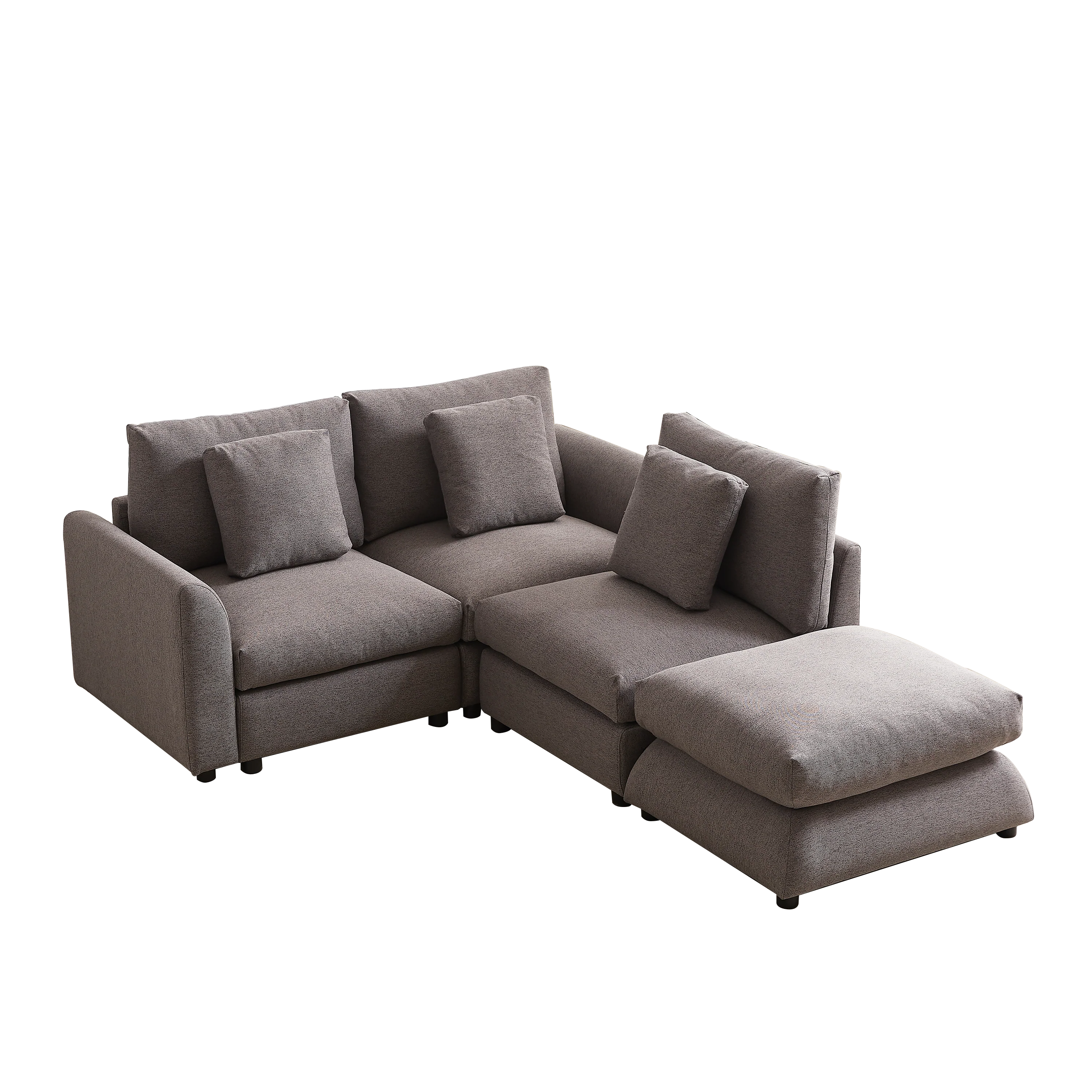 102.2 Inch Combination Modular Sofa with Ottoman Grey - Image 17