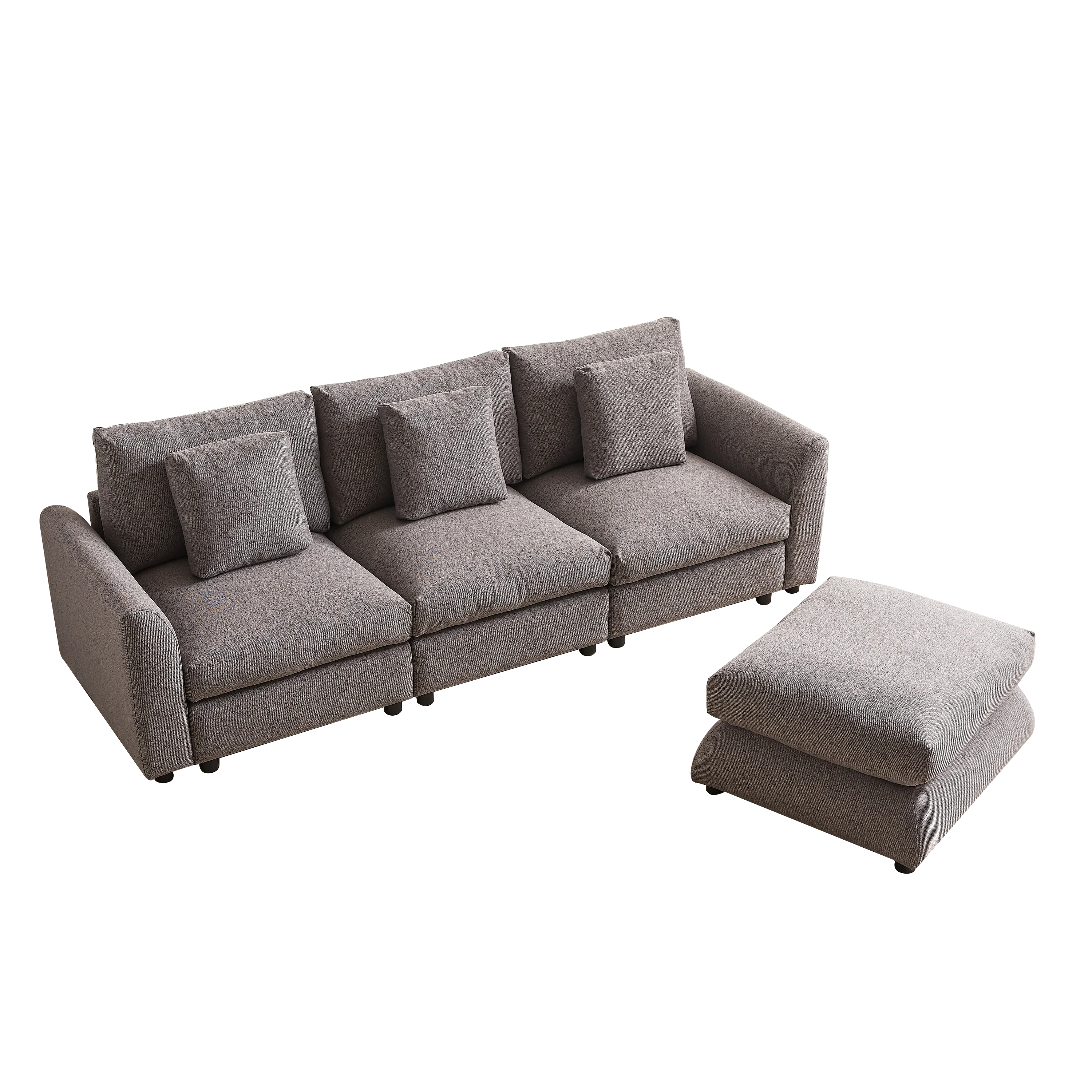 102.2 Inch Combination Modular Sofa with Ottoman Grey - Image 19