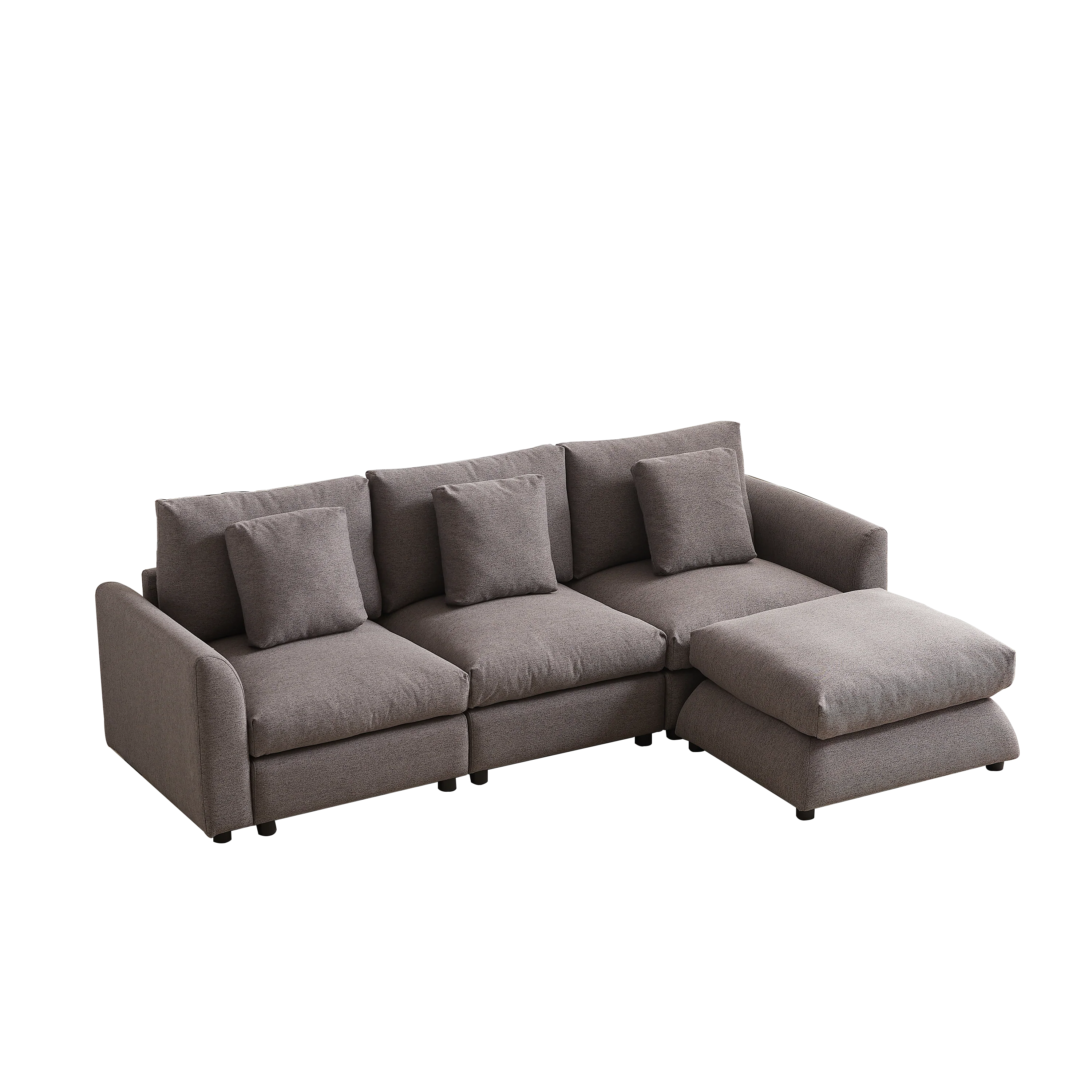 102.2 Inch Combination Modular Sofa with Ottoman Grey - Image 21