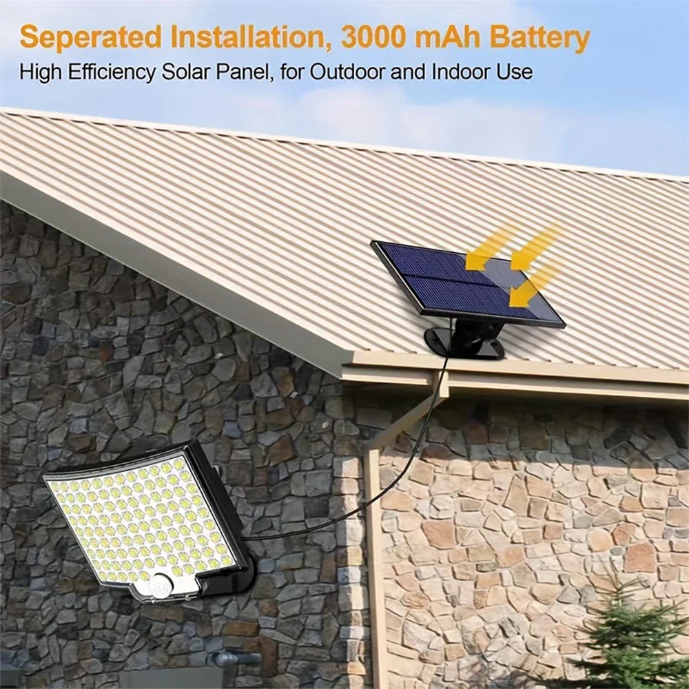 106LED Solar Motion Sensor Outdoor Light Waterproof Security Wall Flood Lamp - Image 6