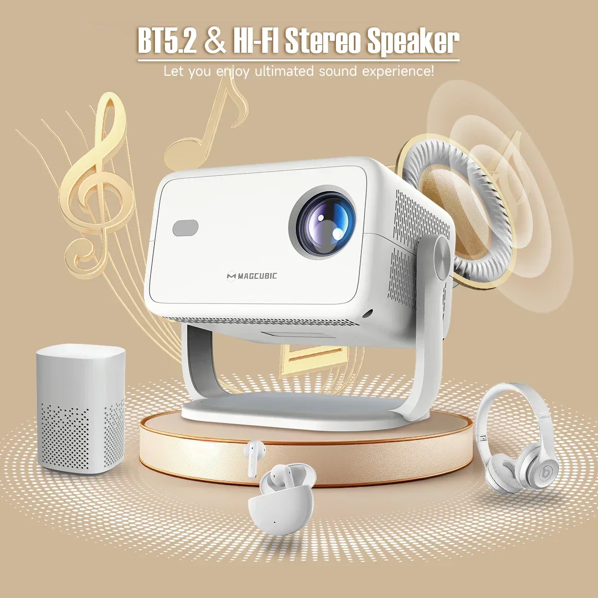 1080P 4K Projector 650ANSI Android 11 Auto Focus WiFi6 BT5.2 Portable Outdoor - Image 4