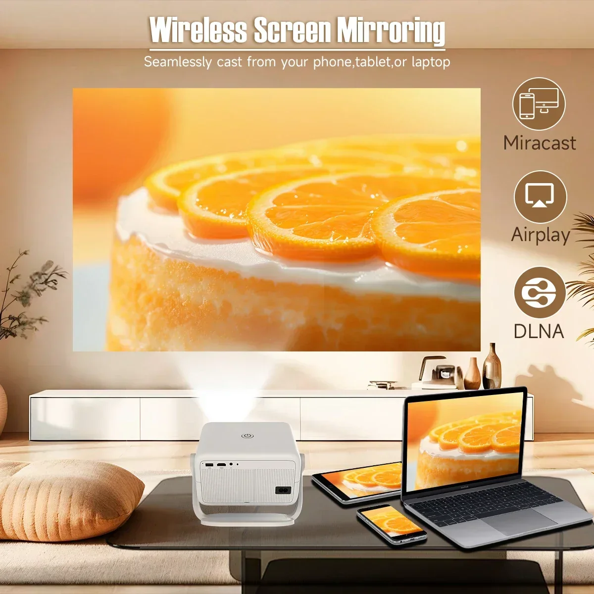 1080P 4K Projector 650ANSI Android 11 Auto Focus WiFi6 BT5.2 Portable Outdoor - Image 5
