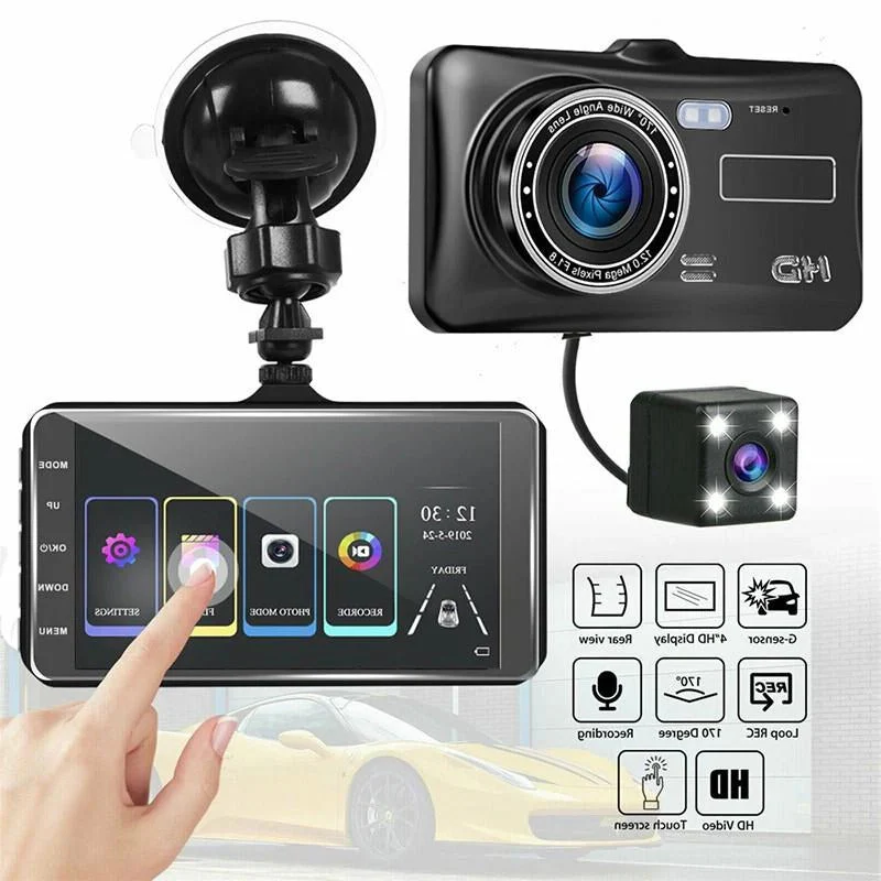 1080P Dual Dash Cam Front & Rear Camera 4" LCD Wide Angle Car DVR - Image 7