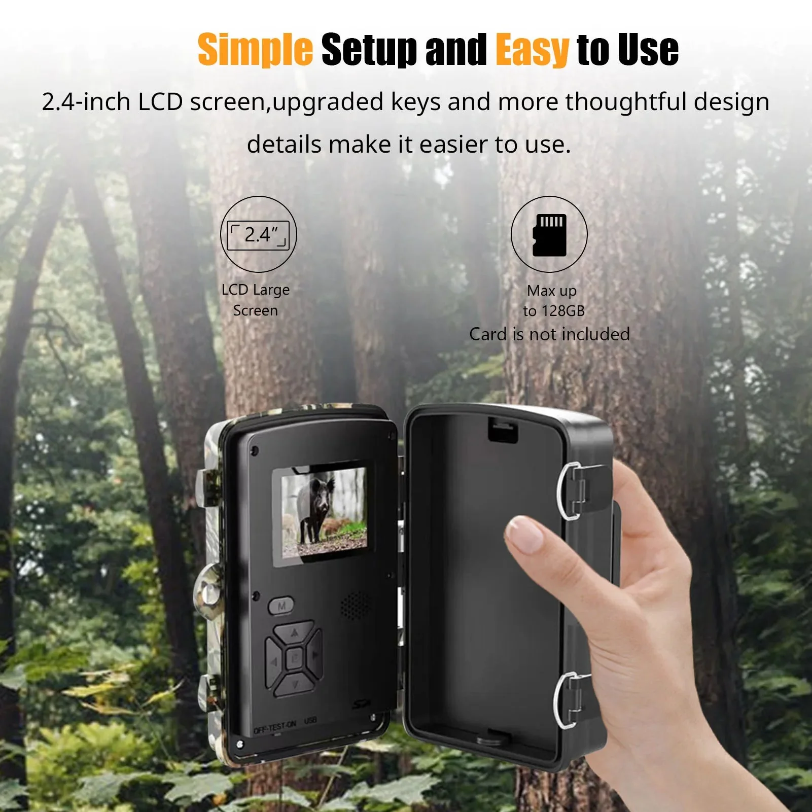 1080P Trail Camera 16MP Night Vision Wildlife Hunting Camera IP66 Waterproof - Image 4