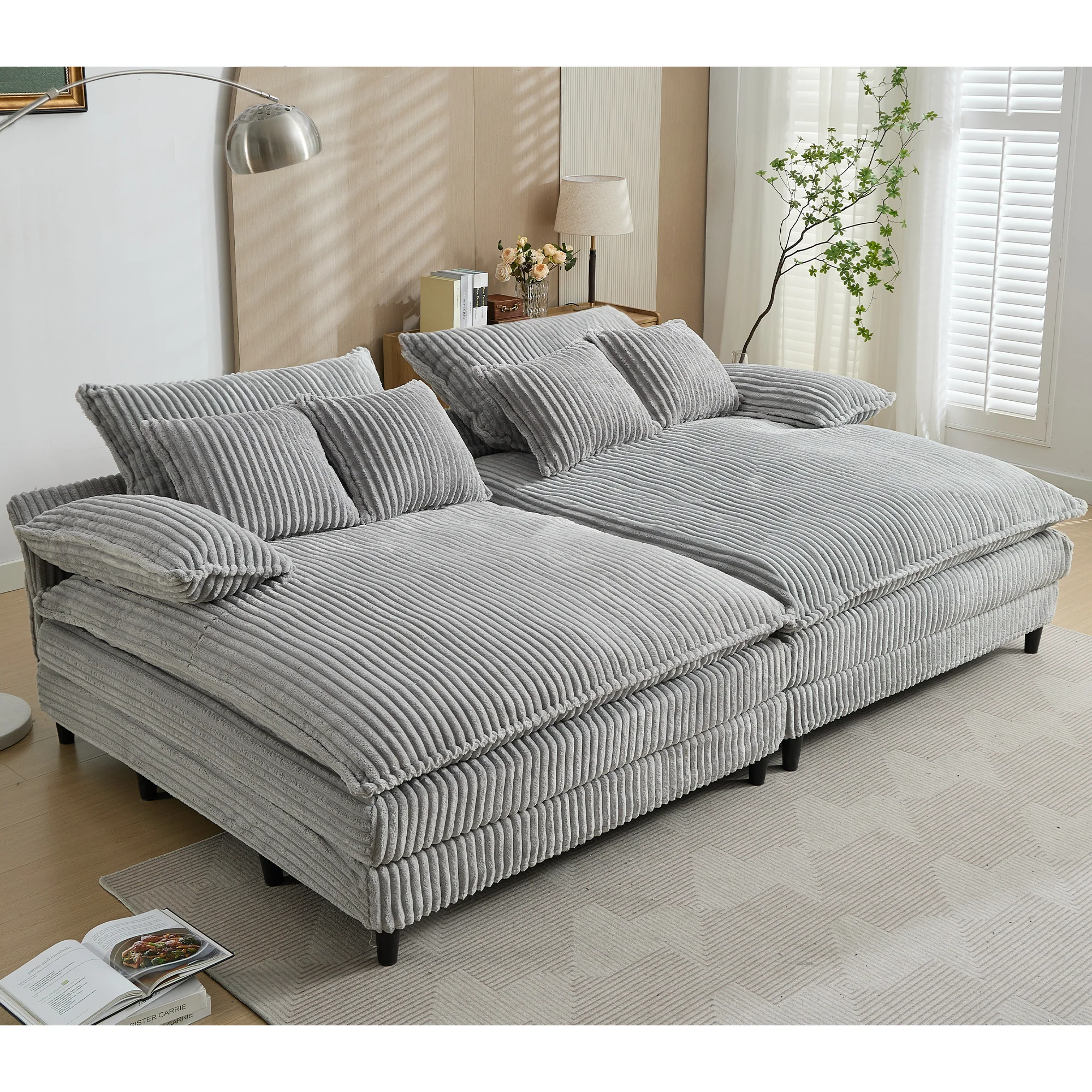 109" W Oversized Double Lounge Chaise Sofa - Image 10