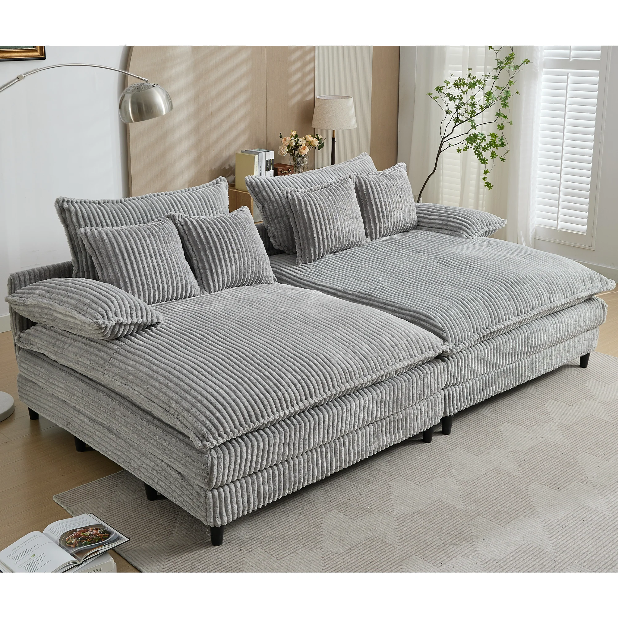 109" W Oversized Double Lounge Chaise Sofa - Image 11