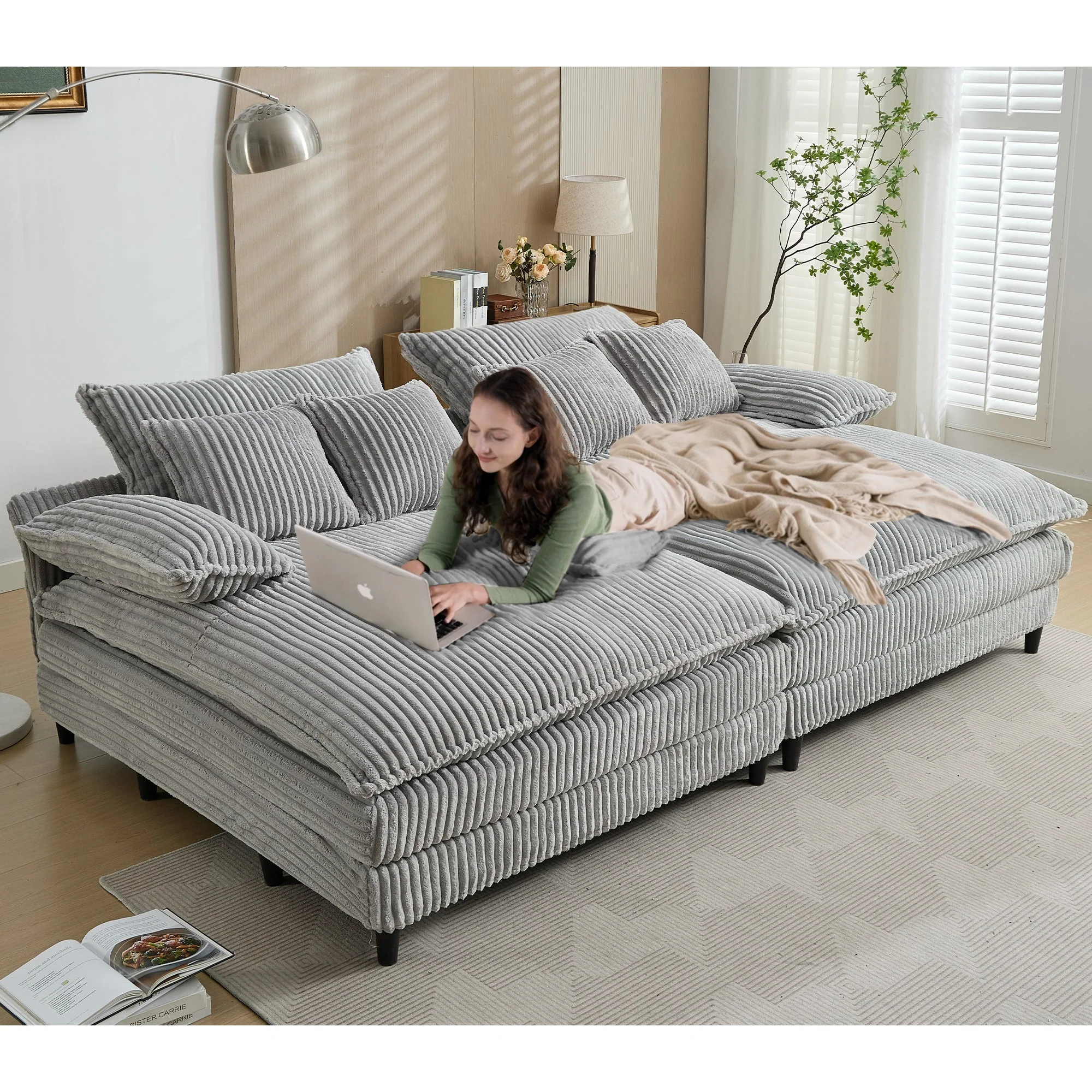 109" W Oversized Double Lounge Chaise Sofa - Image 2