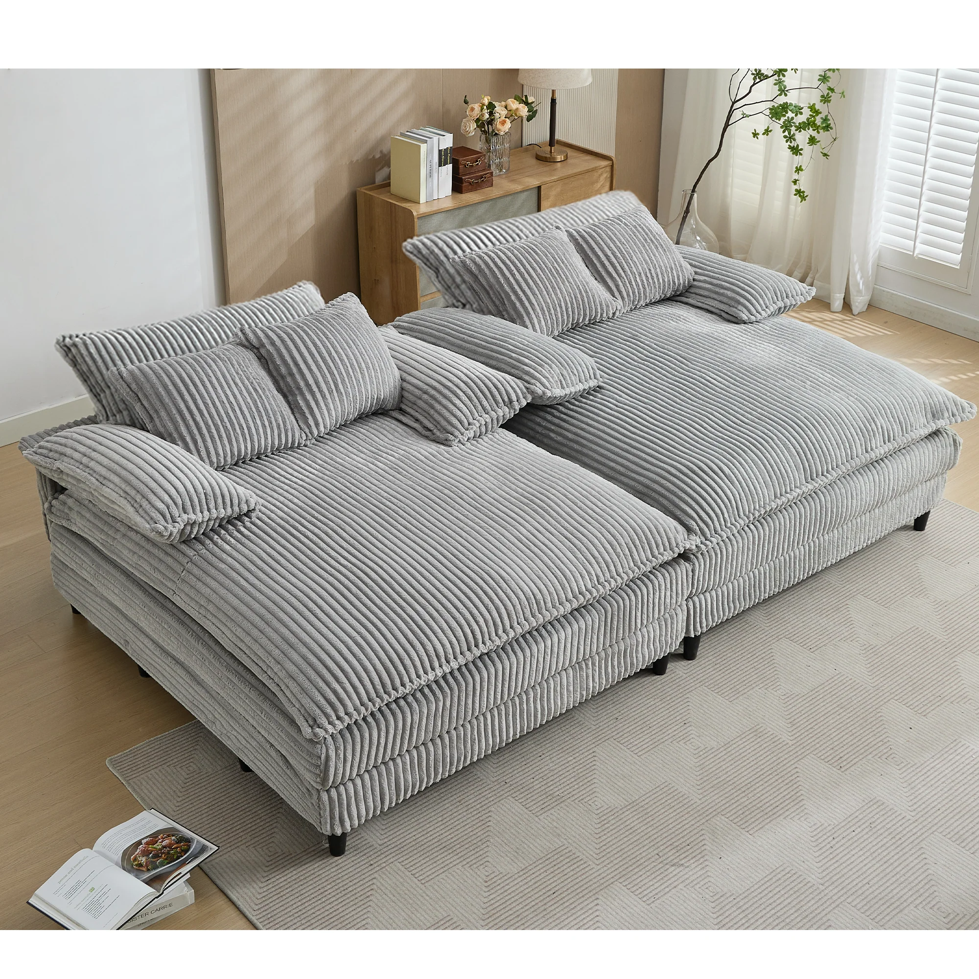109" W Oversized Double Lounge Chaise Sofa - Image 6
